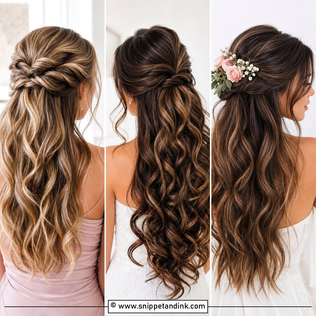 20 Easy Half-Up Half-Down Hair Wedding Guest Hairstyle Ideas