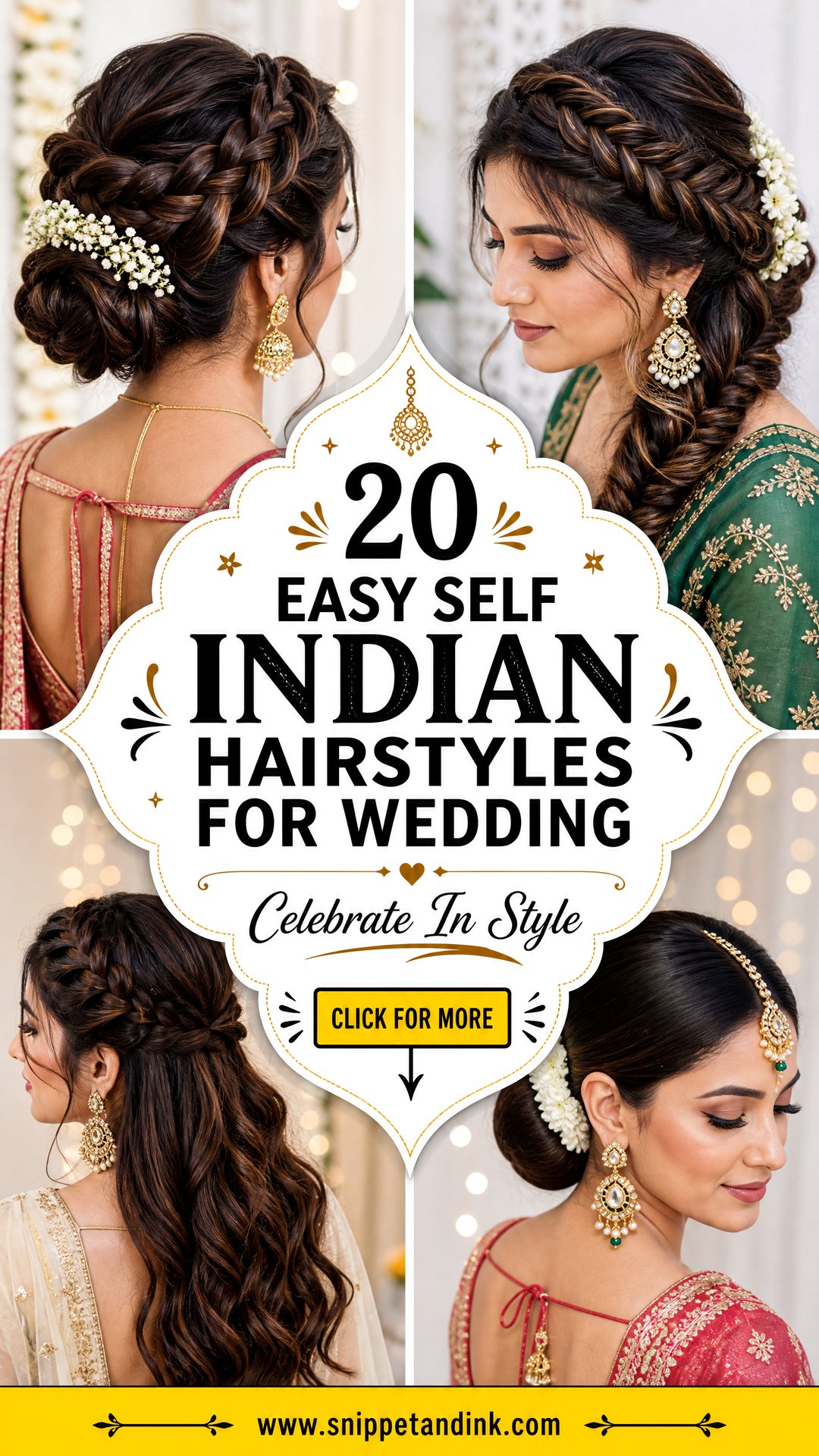 20 Easy Self Indian Hairstyles for Wedding Celebrations - 20 Easy Self Indian Hairstyles for Wedding Celebrations
