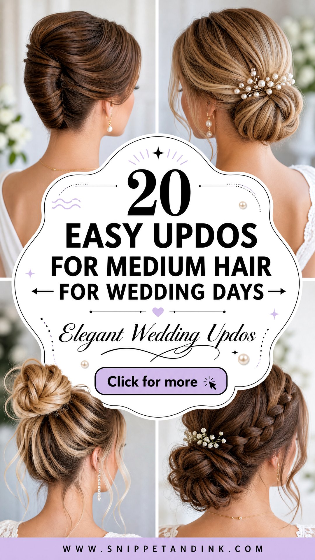 20 Easy Updos for Medium Hair for Wedding Days - 20 Easy Updos for Medium Hair for Wedding Days