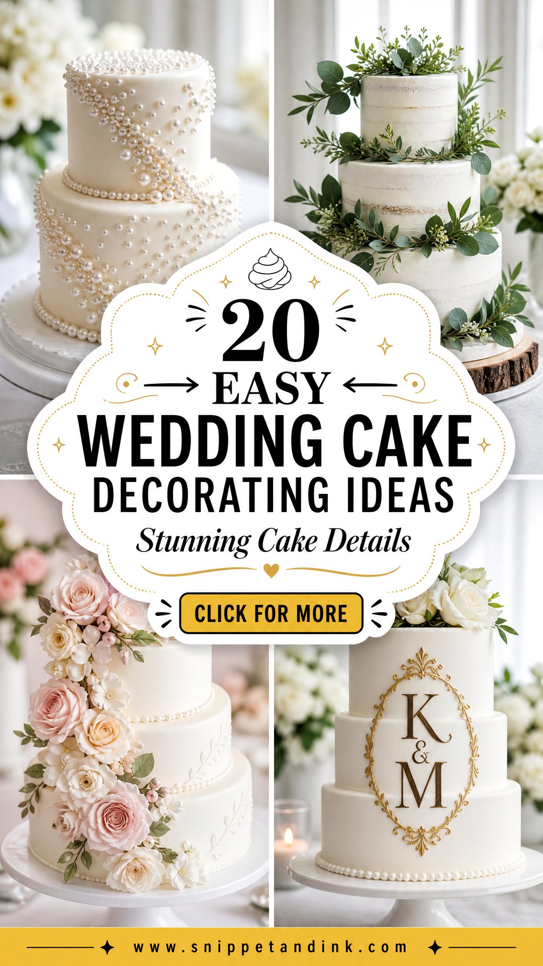 20 Easy Wedding Cake Decorating Ideas for Stunning Cakes - 20 Easy Wedding Cake Decorating Ideas for Stunning Cakes