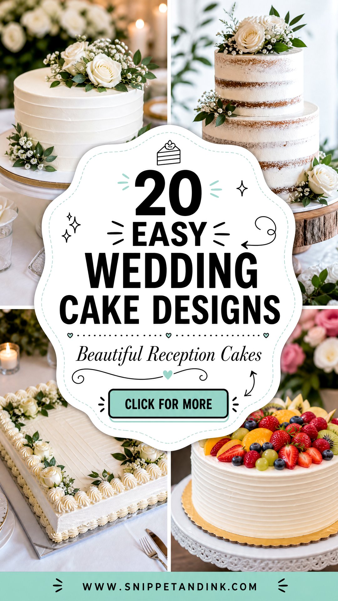 20 Easy Wedding Cake Designs for a Beautiful Reception - 20 Easy Wedding Cake Designs for a Beautiful Reception