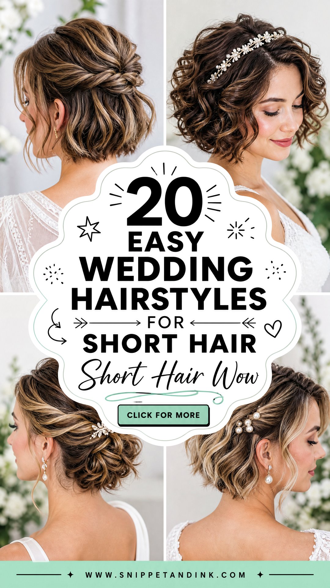 20 Easy Wedding Hairstyles for Short Hair That Wow - 20 Easy Wedding Hairstyles for Short Hair That Wow