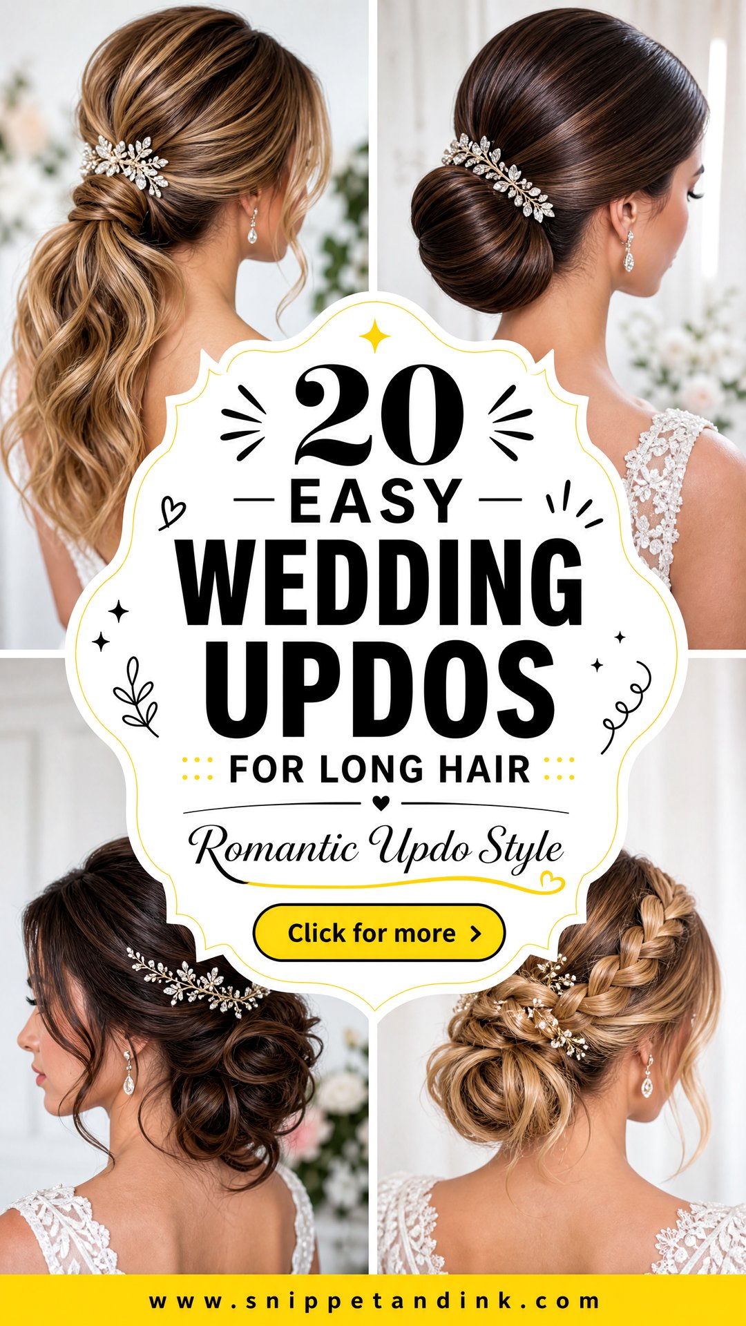 20 Easy Wedding Updos for Long Hair With Romantic Style - 20 Easy Wedding Updos for Long Hair With Romantic Style