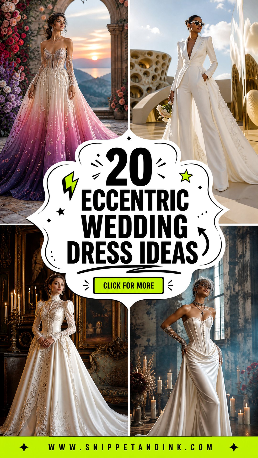 20 Eccentric Wedding Dress Ideas for Bold Creative Brides - 20 Eccentric Wedding Dress Ideas for Bold, Creative Brides