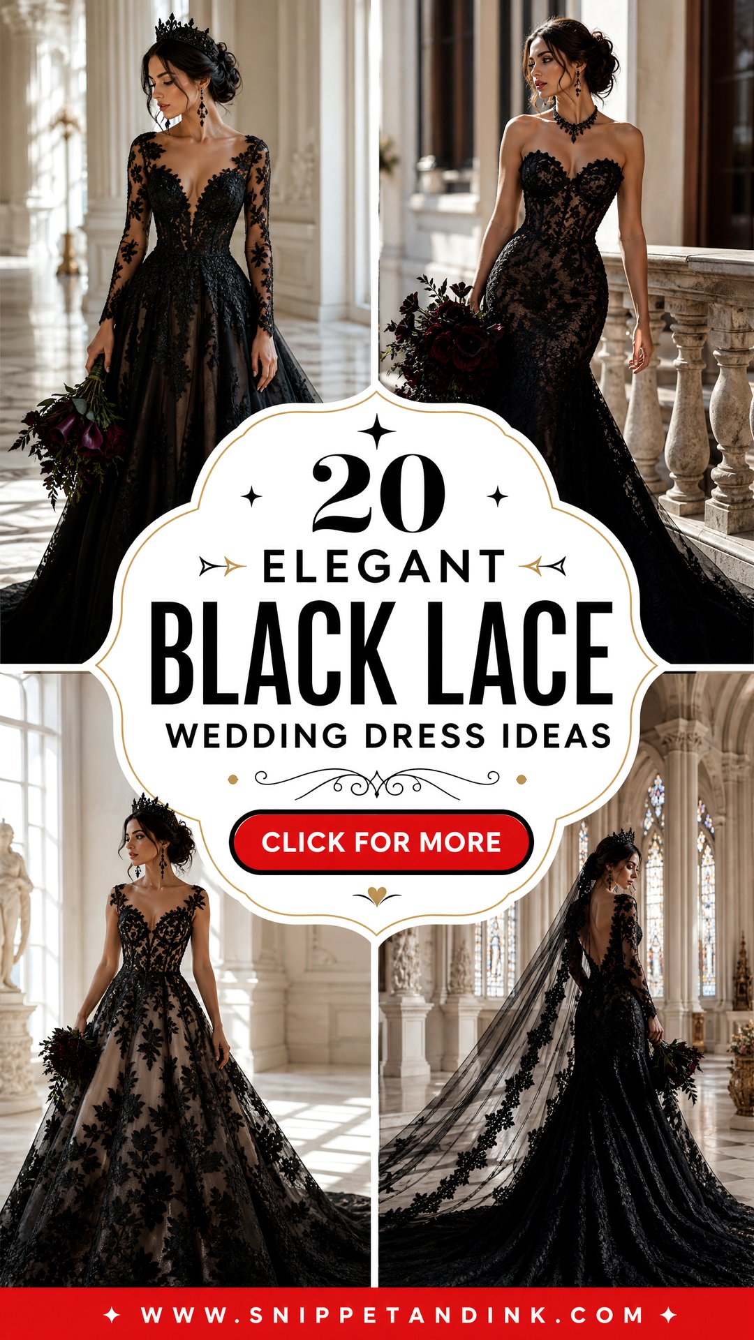 20 Elegant Black Lace Wedding Dress Ideas Brides Will Love - 20 Elegant Black Lace Wedding Dress Ideas Brides Will Love