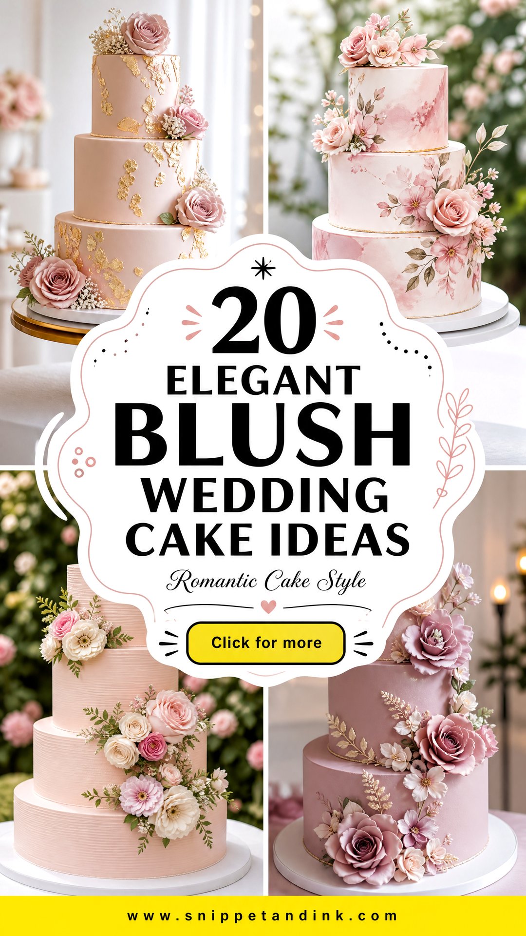 20 Elegant Blush Wedding Cake Ideas for Romantic Receptions - 20 Elegant Blush Wedding Cake Ideas for Romantic Receptions