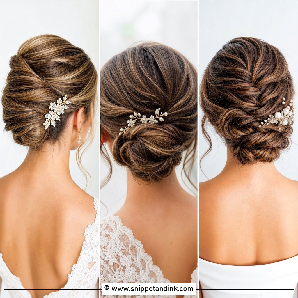 20 Elegant Bridal Updo Hairstyles for Long Hair Wedding Looks