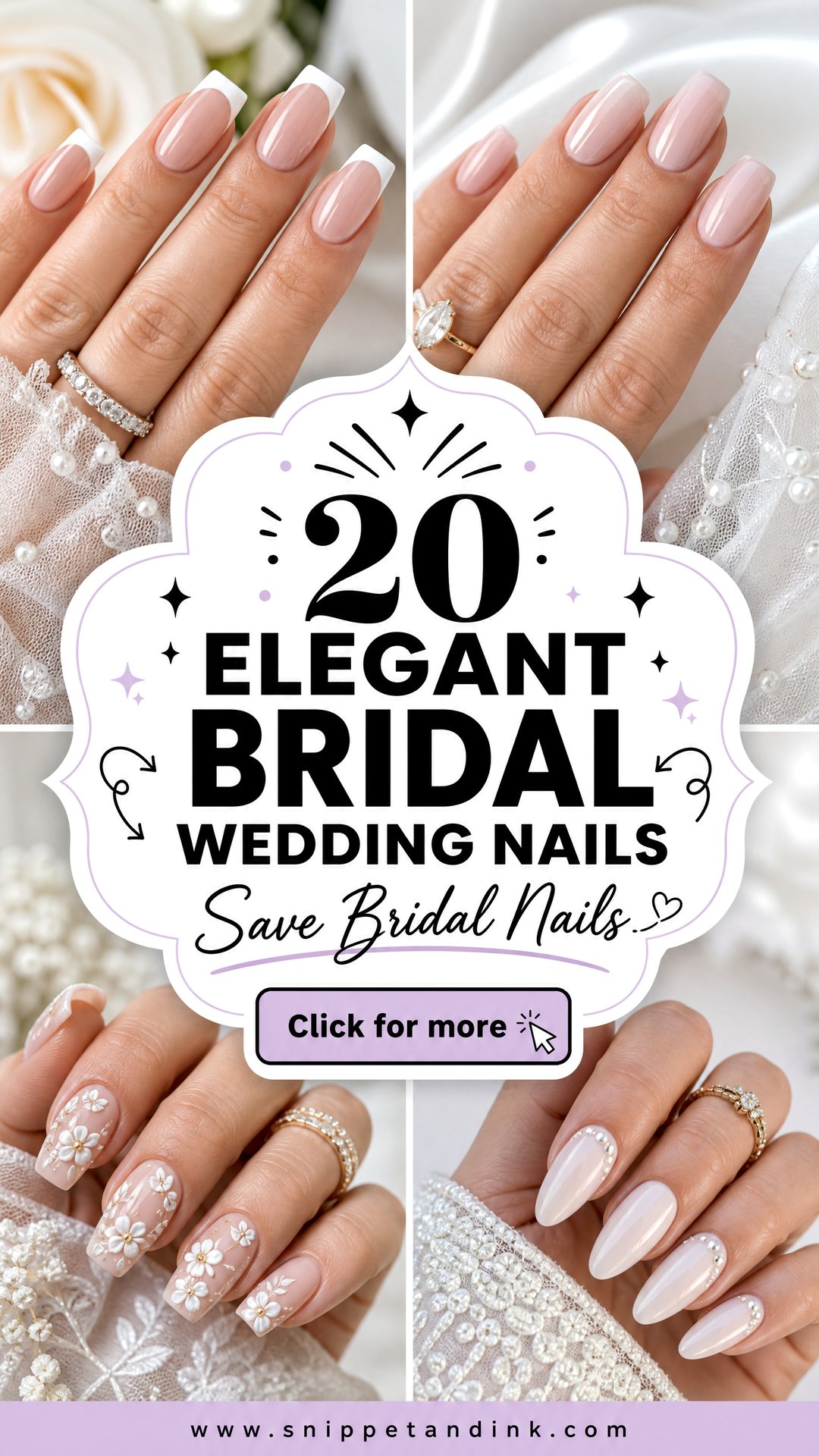 20 Elegant Bridal Wedding Nails for Bride to Save Now - 20 Elegant Bridal Wedding Nails for Bride to Save Now