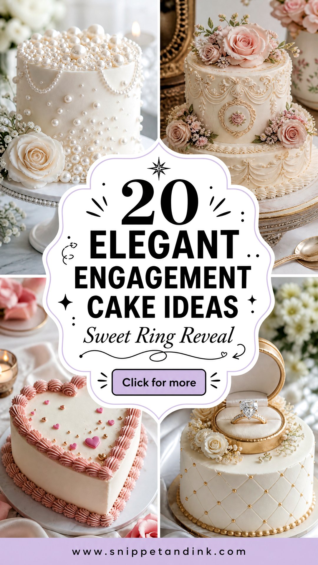 20 Elegant Engagement Cake Ideas for Stylish Couples - 20 Elegant Engagement Cake Ideas for Stylish Couples