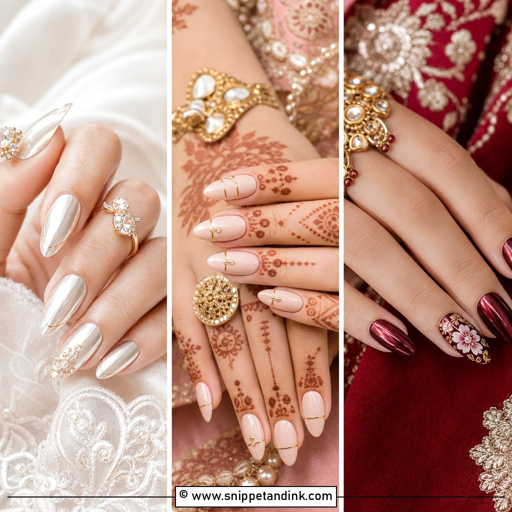 20 Elegant Indian Bride Wedding Nails for Luxe Looks