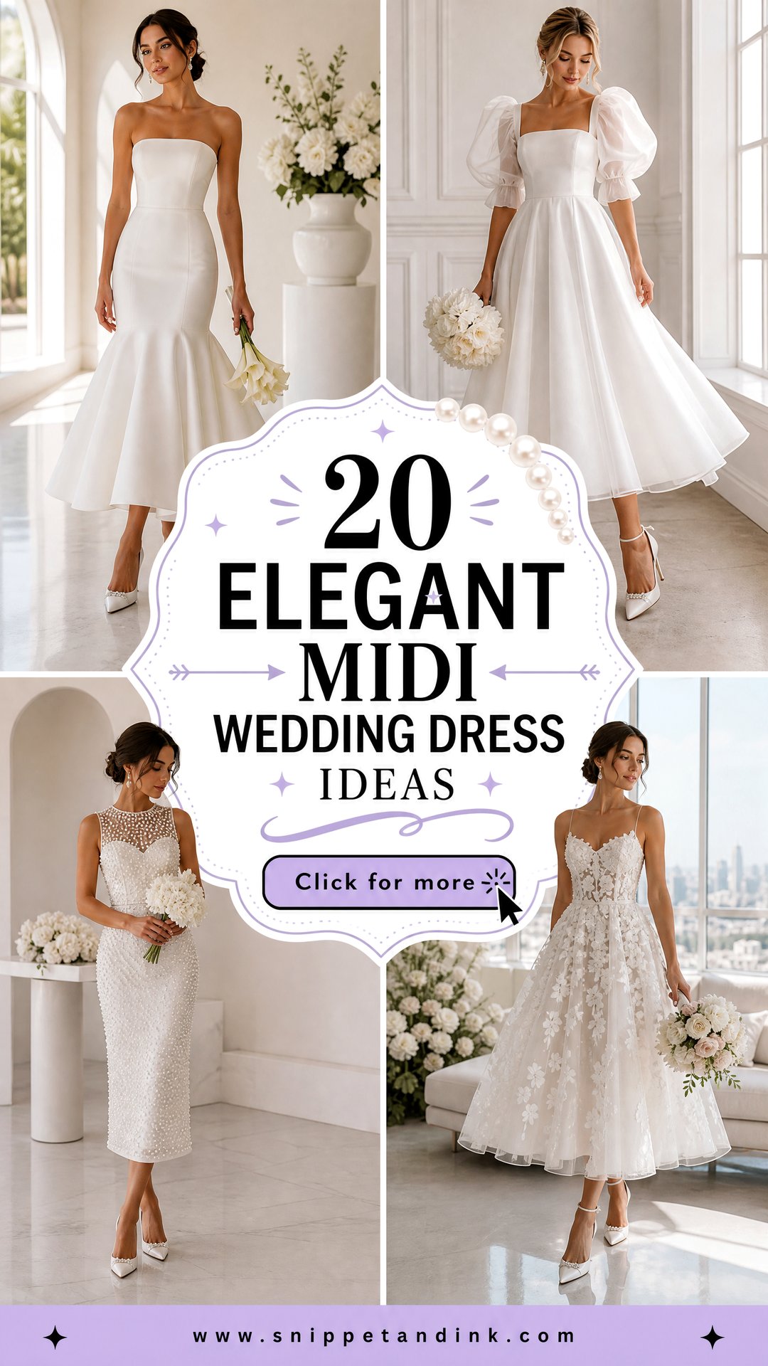20 Elegant Midi Wedding Dress Ideas for Chic Modern Brides - 20 Elegant Midi Wedding Dress Ideas for Chic Modern Brides
