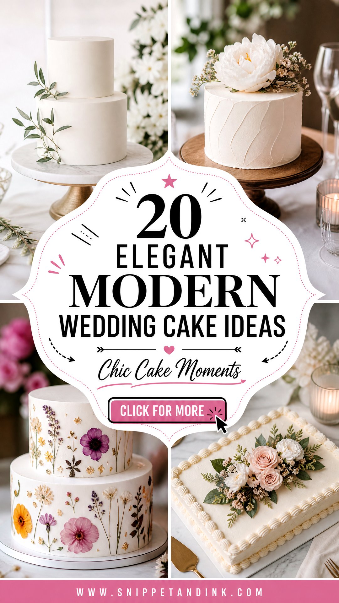 20 Elegant Modern Wedding Cake Ideas for Chic Brides - 20 Elegant Modern Wedding Cake Ideas for Chic Brides