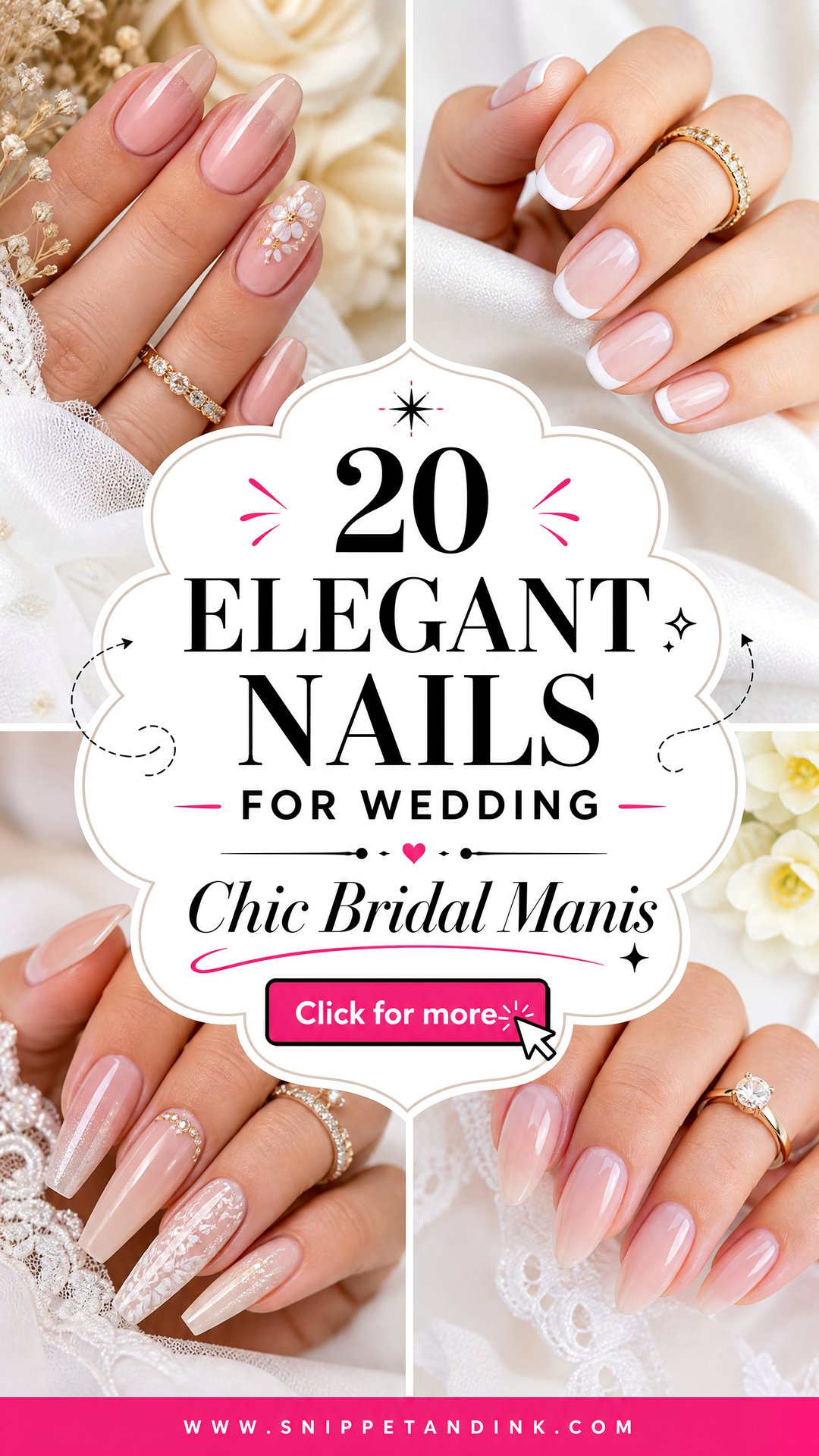 20 Elegant Nails for Wedding Chic Bridal Manicure Ideas - 20 Elegant Nails for Wedding: Chic Bridal Manicure Ideas