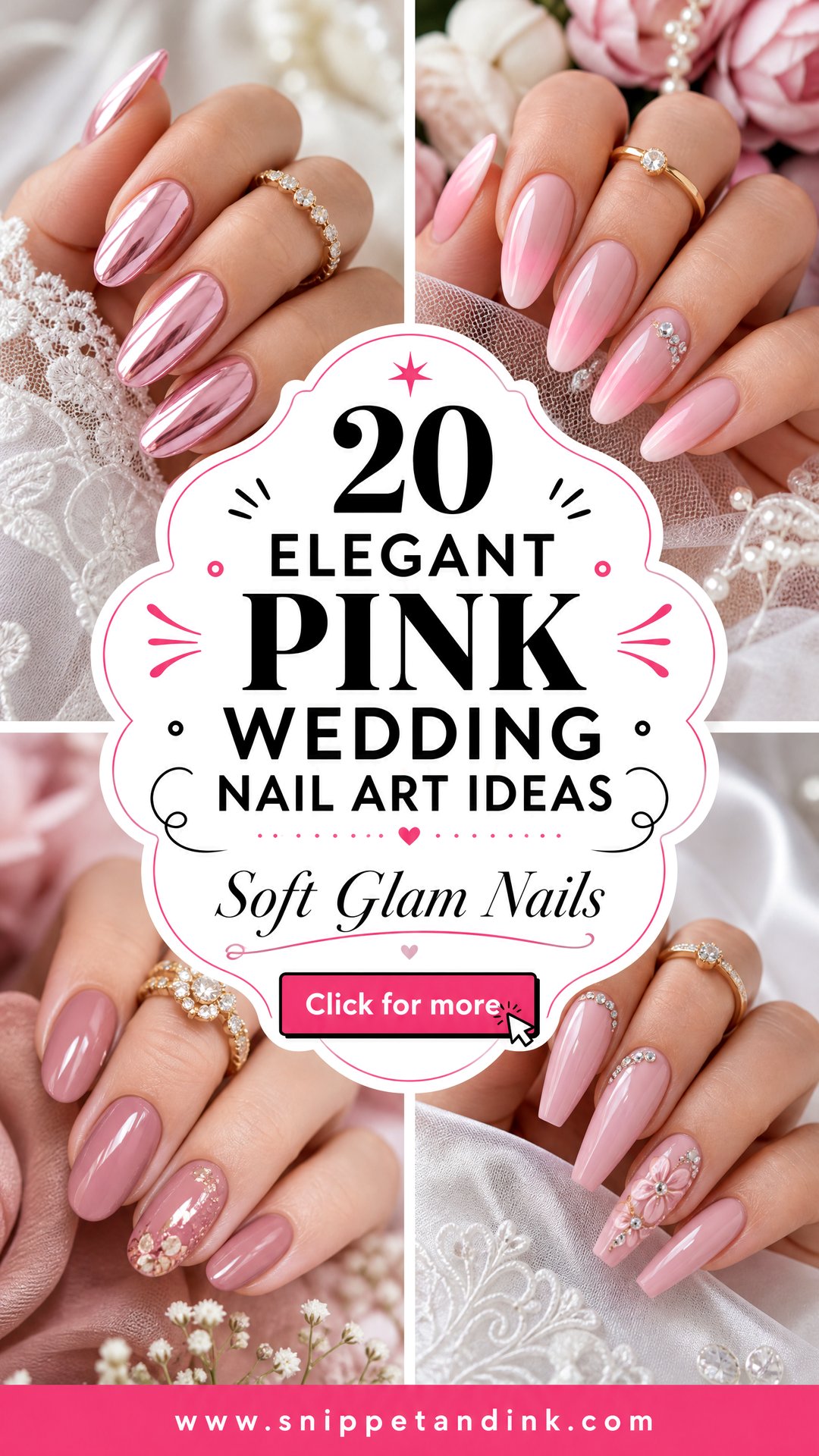 20 Elegant Pink Wedding Nail Art Ideas Soft Glam Looks - 20 Elegant Pink Wedding Nail Art Ideas: Soft Glam Looks