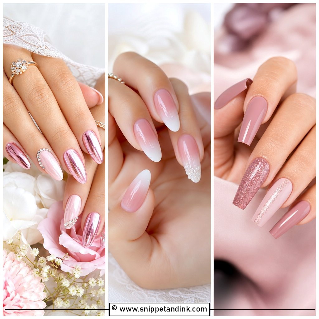20 Elegant Pink Wedding Nail Art Ideas Soft Glam Looks