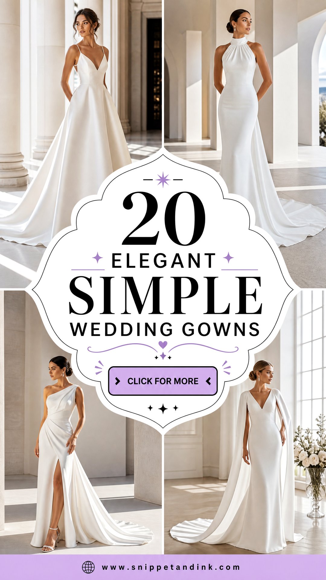 20 Elegant Simple Wedding Gowns for Chic Modern Brides Today - 20 Elegant Simple Wedding Gowns for Chic Modern Brides Today