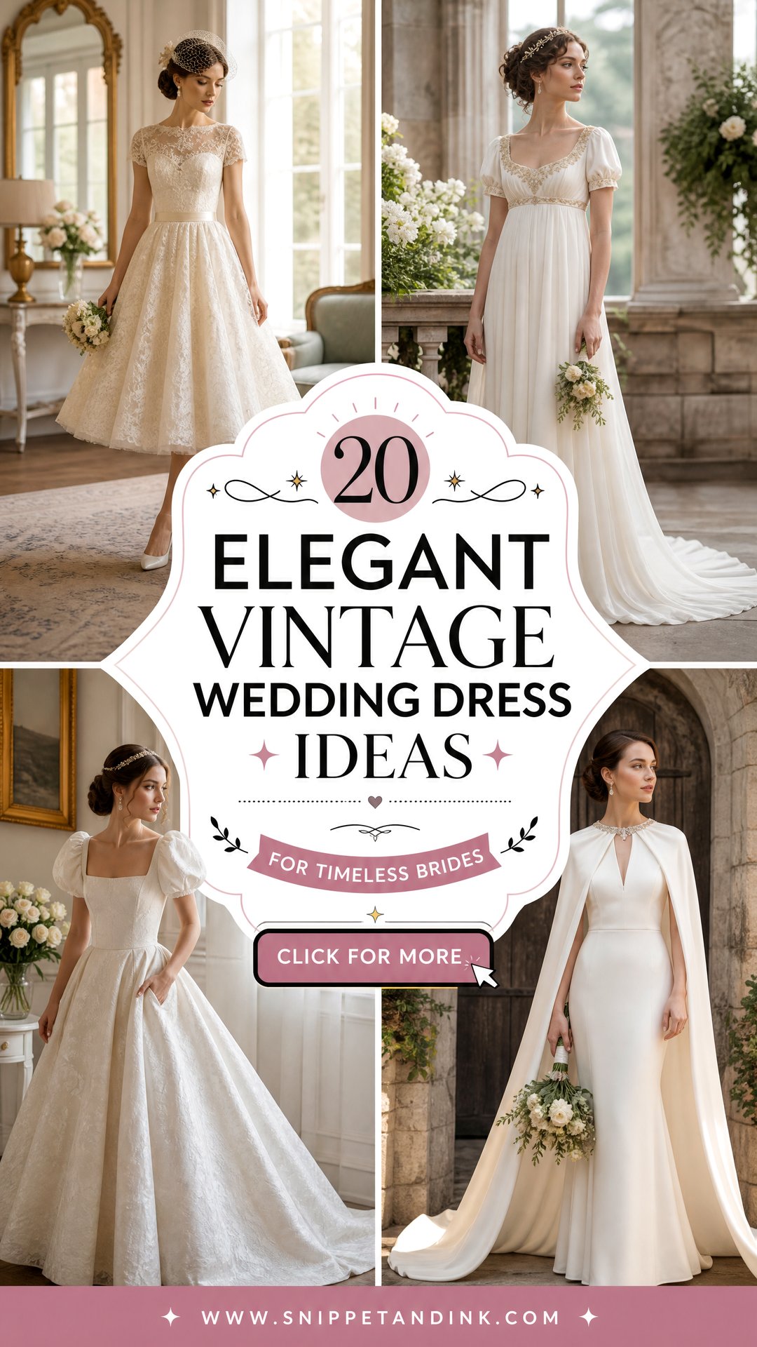 20 Elegant Vintage Wedding Dress Ideas for Timeless Brides - 20 Elegant Vintage Wedding Dress Ideas for Timeless Brides