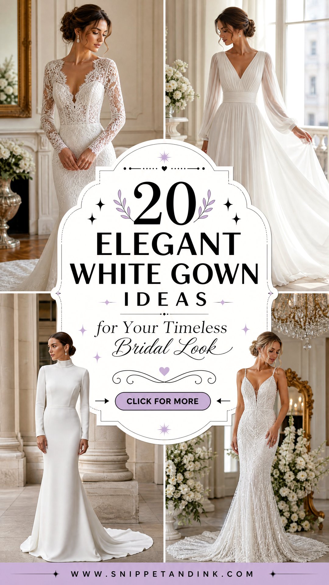 20 Elegant White Gown Ideas for Your Timeless Bridal Look - 20 Elegant White Gown Ideas for Your Timeless Bridal Look