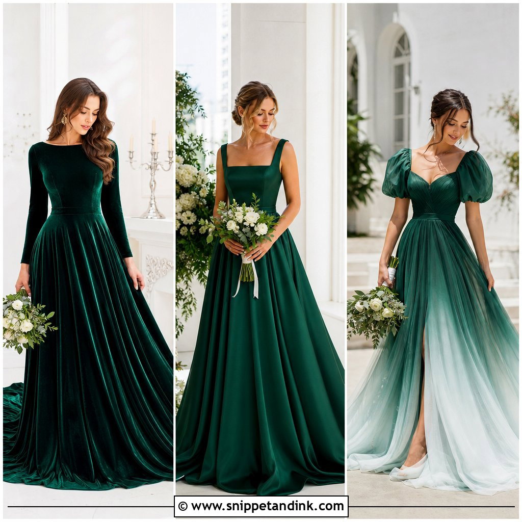 20 Emerald Green Bridal Dress Ideas for Bold, Regal Style