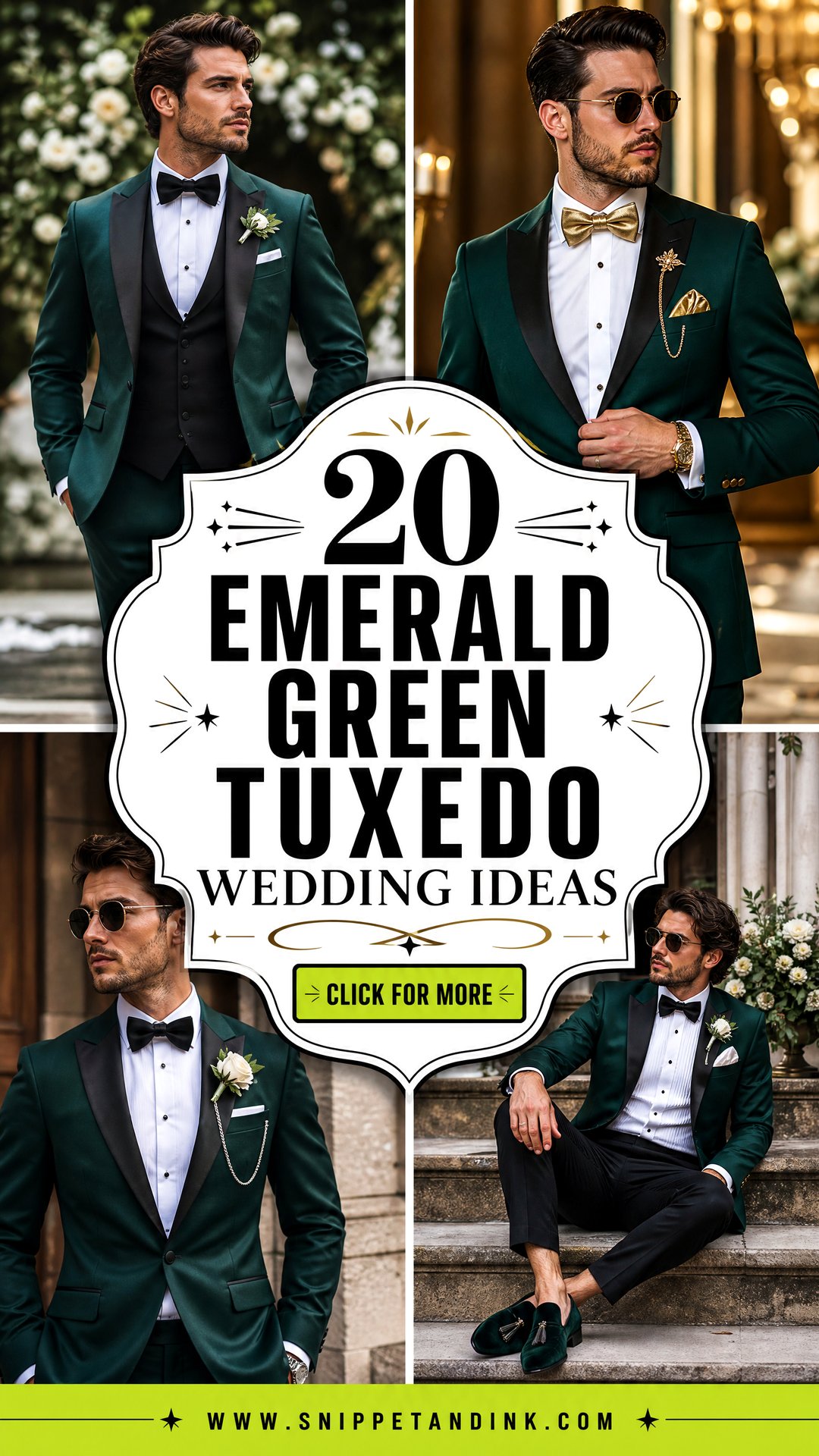 20 Emerald Green Tuxedo Wedding Ideas for Luxe Modern Style - 20 Emerald Green Tuxedo Wedding Ideas for Luxe Modern Style