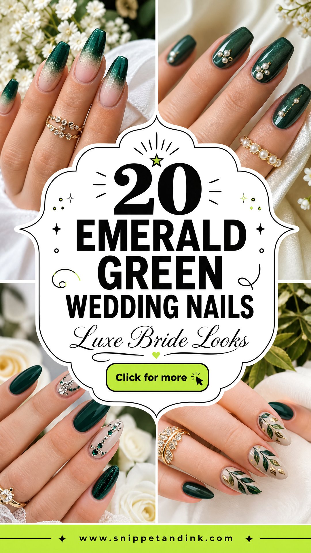 20 Emerald Green Wedding Nails Luxe Looks for Brides - 20 Emerald Green Wedding Nails: Luxe Looks for Brides
