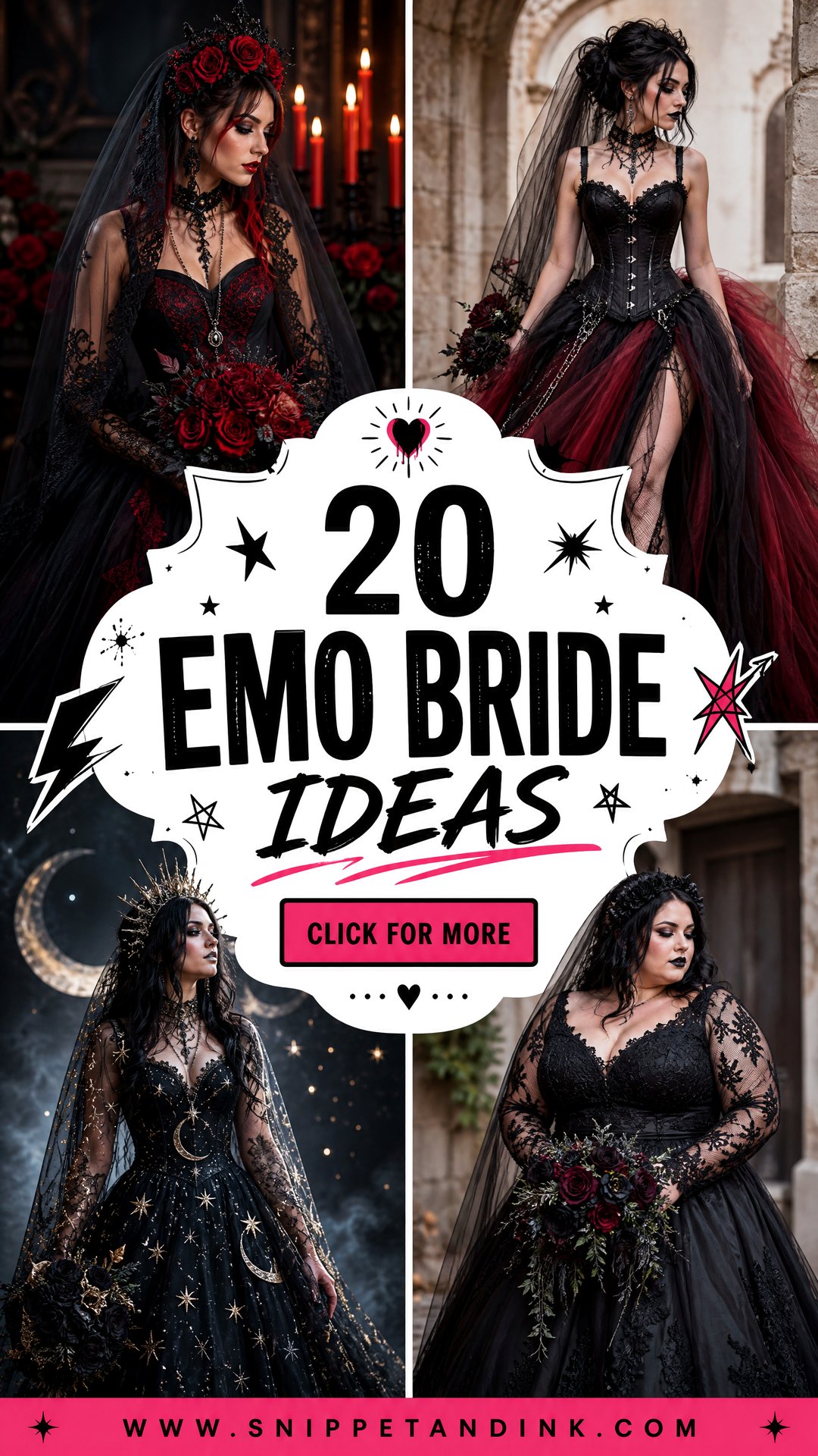 20 Emo Bride Ideas for a Bold Alternative Wedding Look - 20 Emo Bride Ideas for a Bold, Alternative Wedding Look