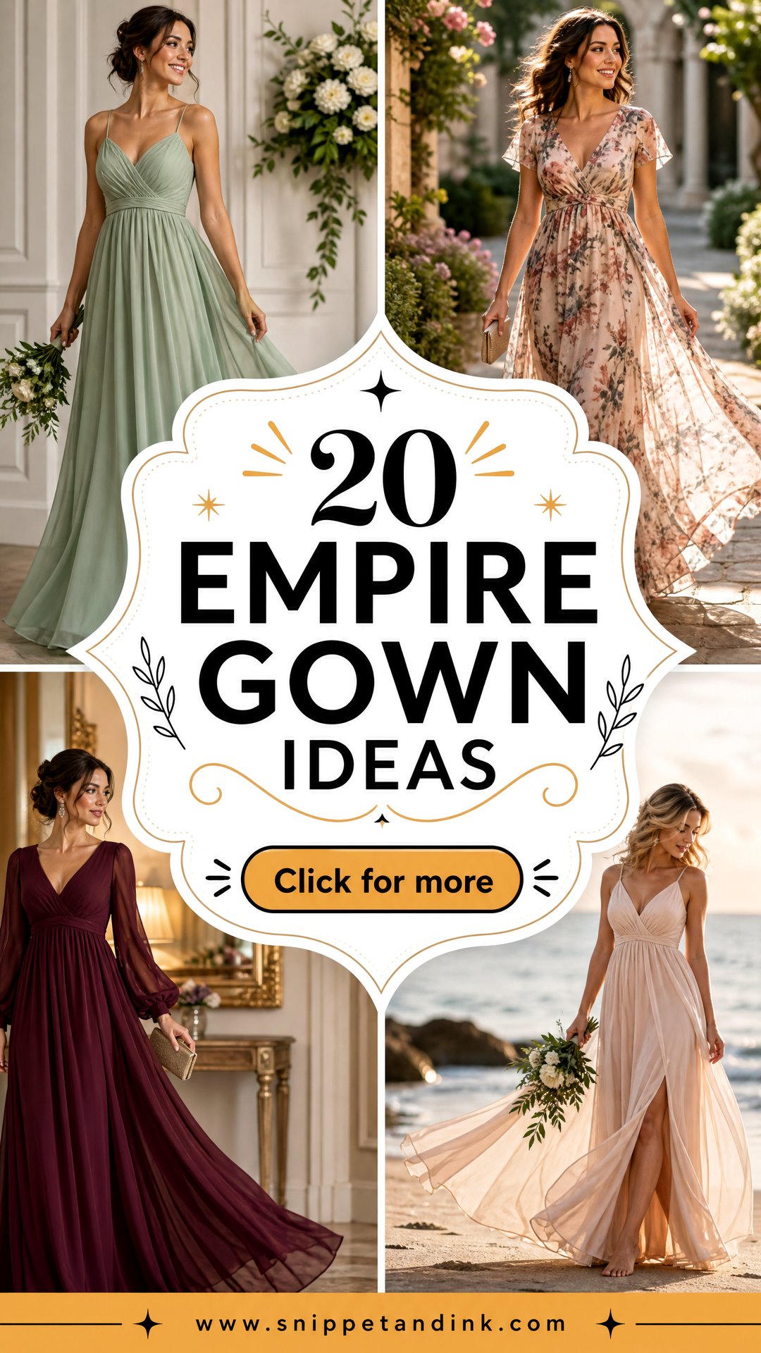 20 Empire Gown Ideas for Graceful Figure-Flattering Style - 20 Empire Gown Ideas for Graceful, Figure-Flattering Style