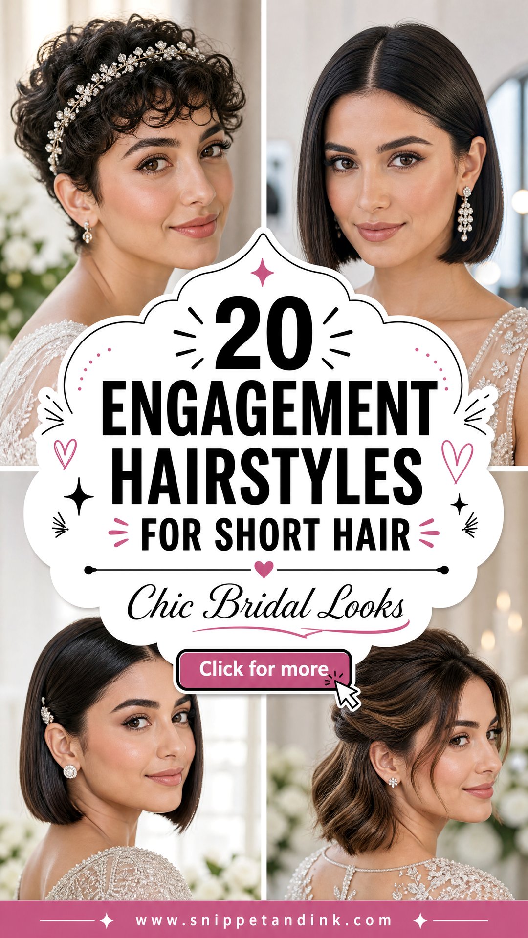 20 Engagement Hairstyles for Short Hair Chic Bridal Looks - 20 Engagement Hairstyles for Short Hair: Chic Bridal Looks