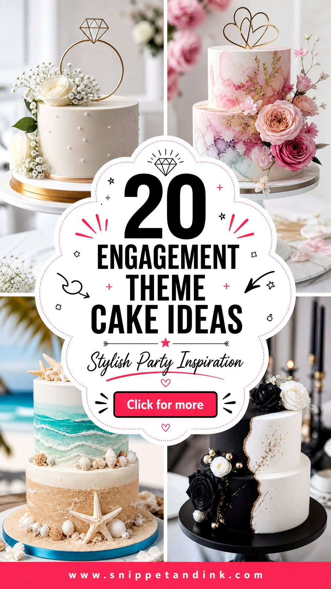 20 Engagement Theme Cake Ideas Stylish Party Inspiration - 20 Engagement Theme Cake Ideas: Stylish Party Inspiration