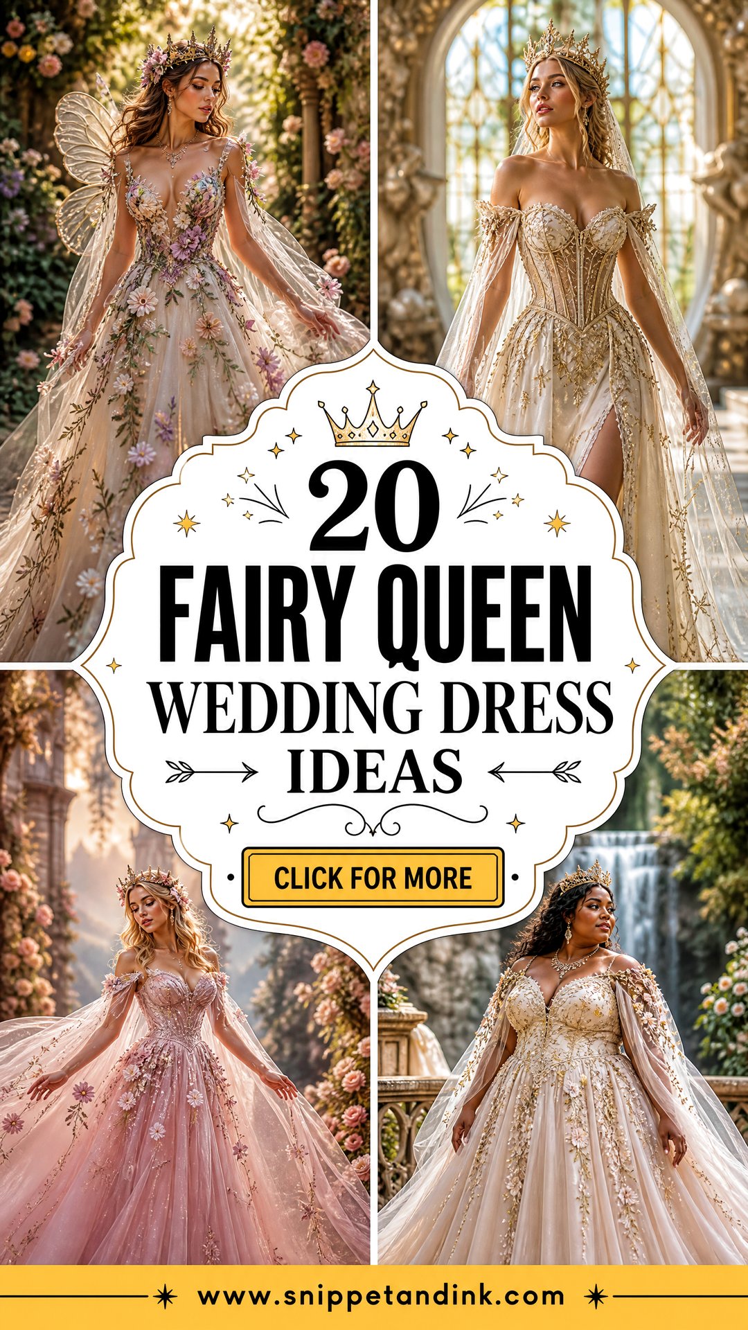 20 Fairy Queen Wedding Dress Ideas for a Majestic Bridal Look - 20 Fairy Queen Wedding Dress Ideas for a Majestic Bridal Look