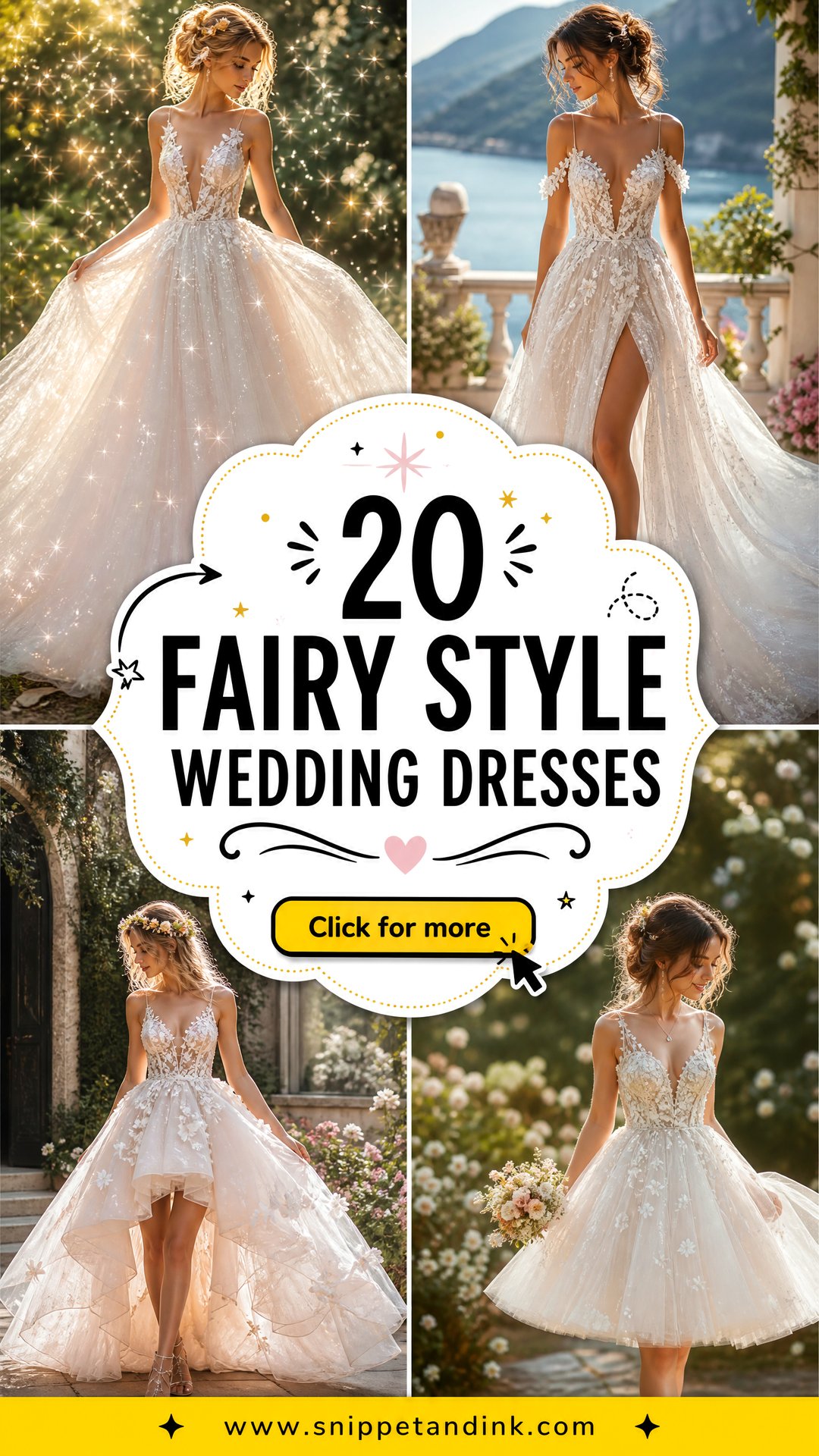 20 Fairy Style Wedding Dresses for Whimsical Modern Brides - 20 Fairy Style Wedding Dresses for Whimsical Modern Brides