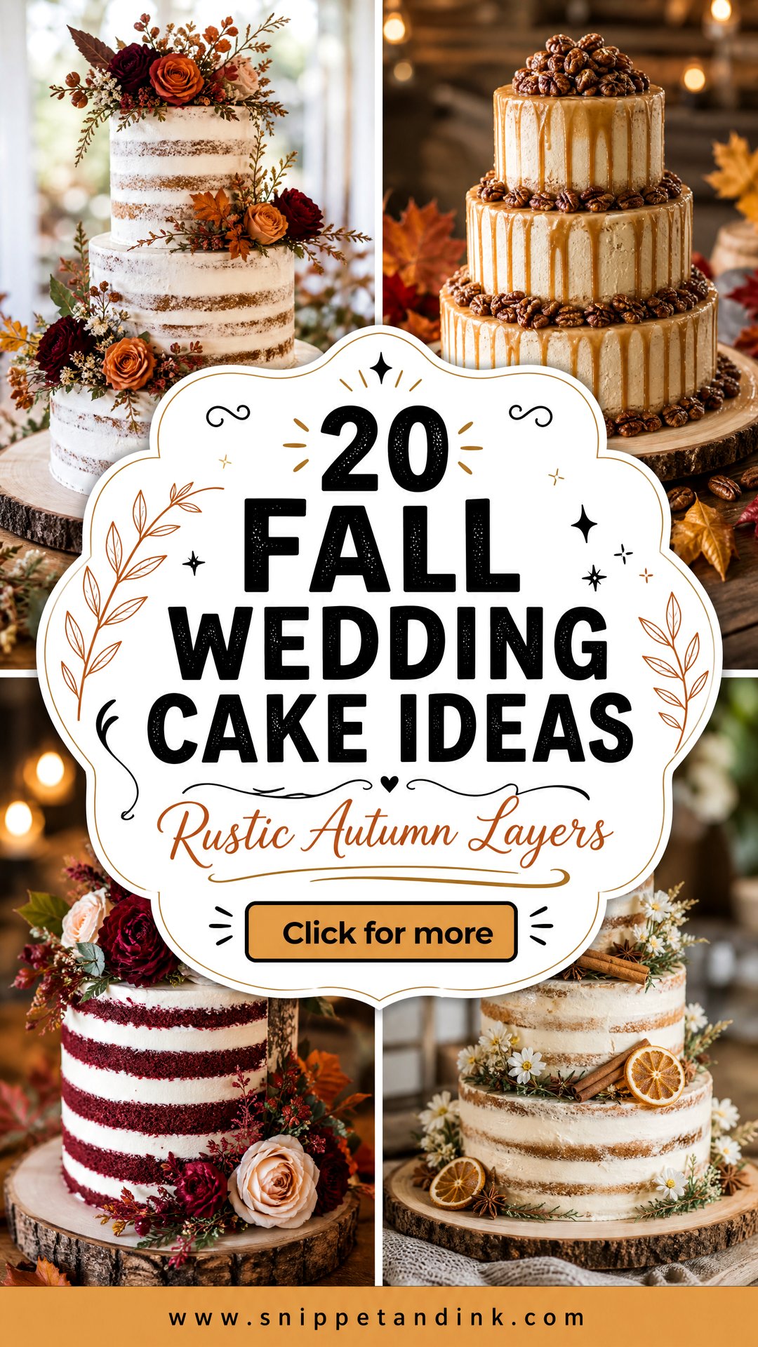 20 Fall Wedding Cake Ideas Rustic Designs for Autumn I Dos - 20 Fall Wedding Cake Ideas: Rustic Designs for Autumn I Dos