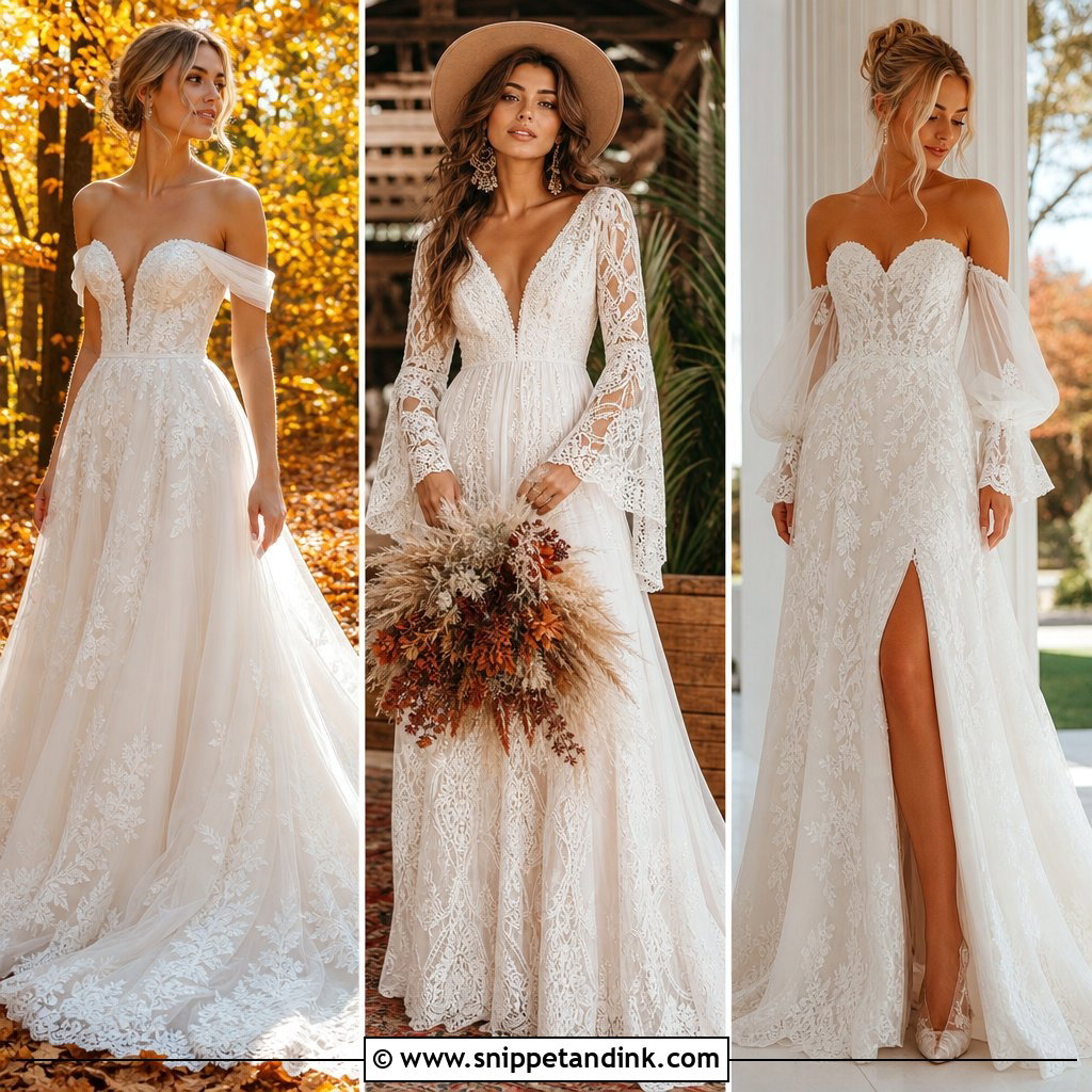 20 Fall Wedding Gowns: Romantic Styles for an Enchanting Autumn