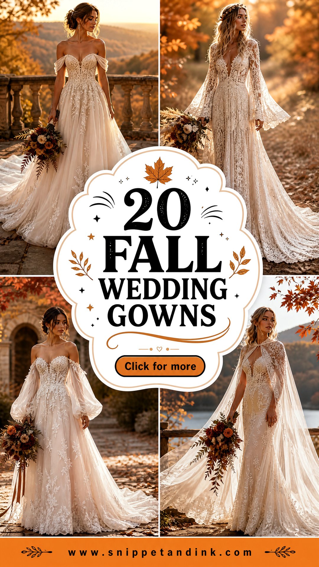 20 Fall Wedding Gowns Romantic Styles for an Enchanting Autumn - 20 Fall Wedding Gowns: Romantic Styles for an Enchanting Autumn