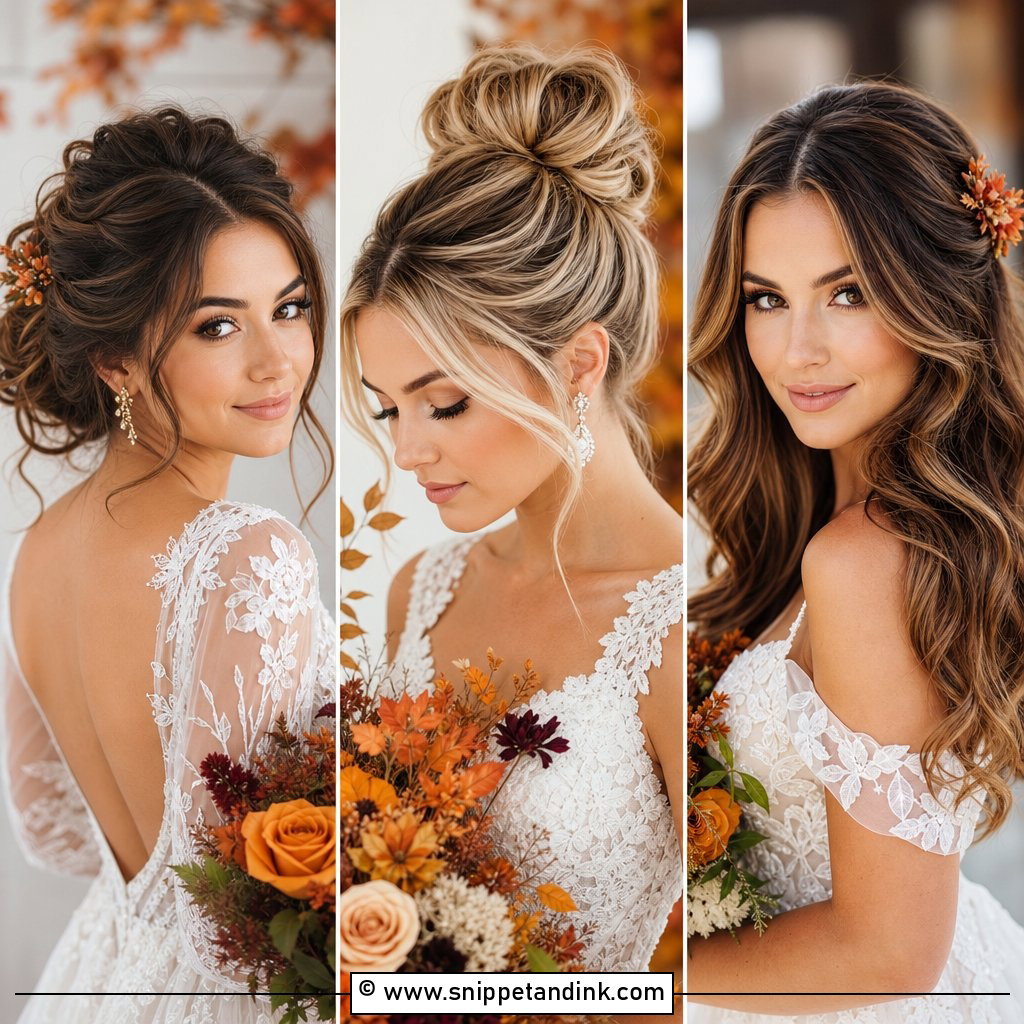 20 Fall Wedding Hair for Bride Ideas Elegant Autumn Looks