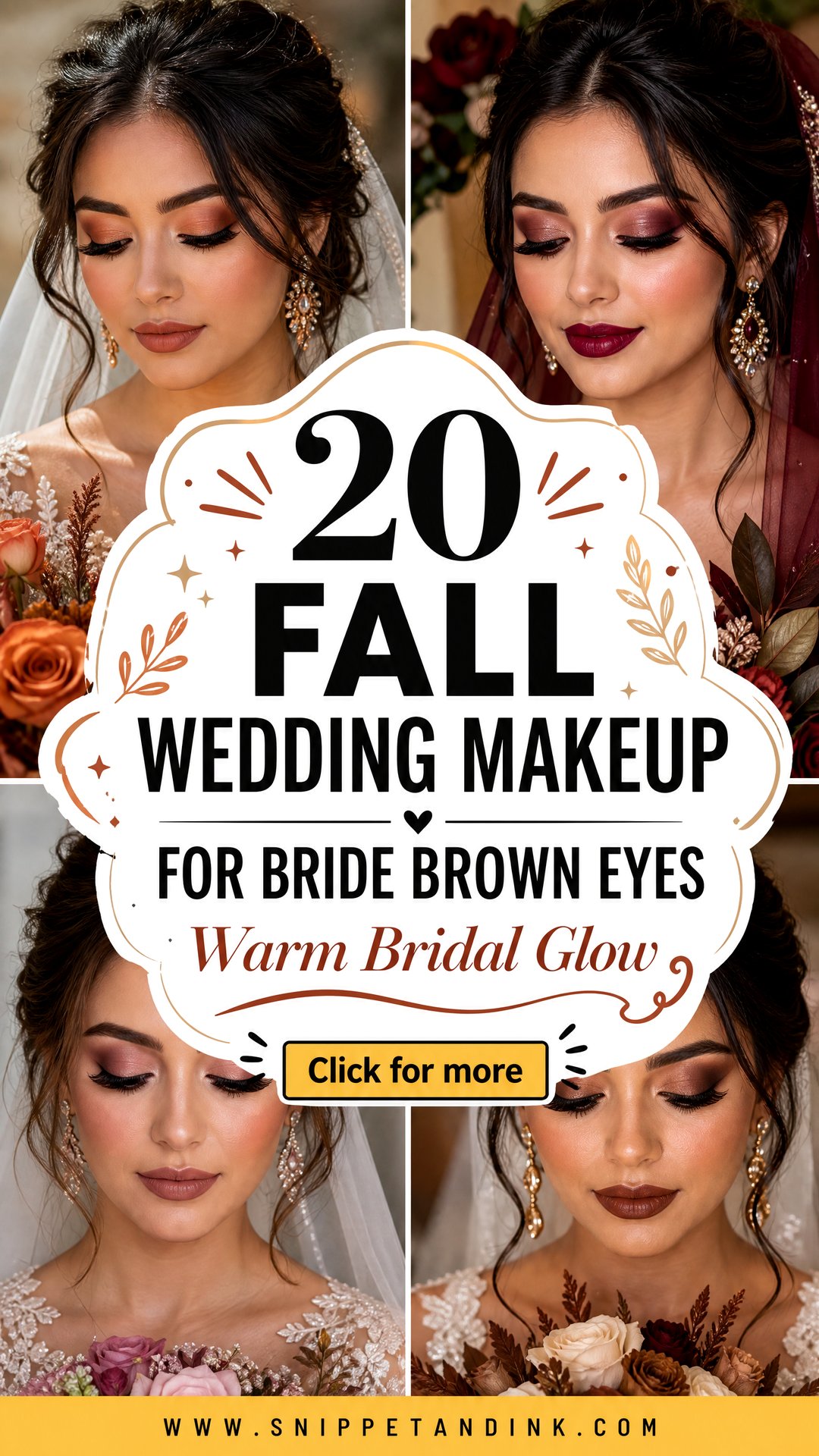 20 Fall Wedding Makeup for Bride Brown Eyes Warm Glow - 20 Fall Wedding Makeup for Bride Brown Eyes: Warm Glow