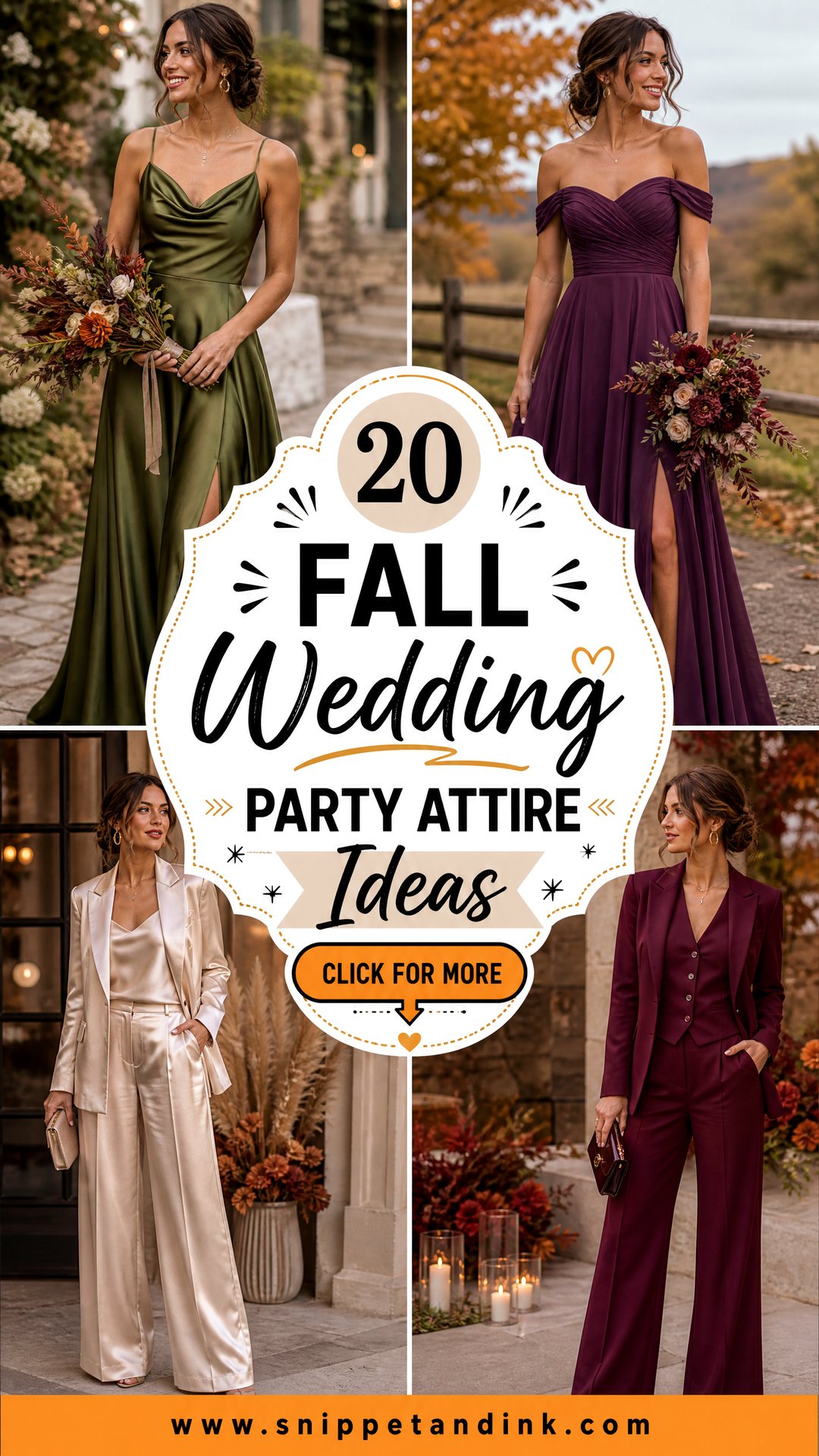 20 Fall Wedding Party Attire Ideas for Chic Autumn Celebrations - 20 Fall Wedding Party Attire Ideas for Chic Autumn Celebrations
