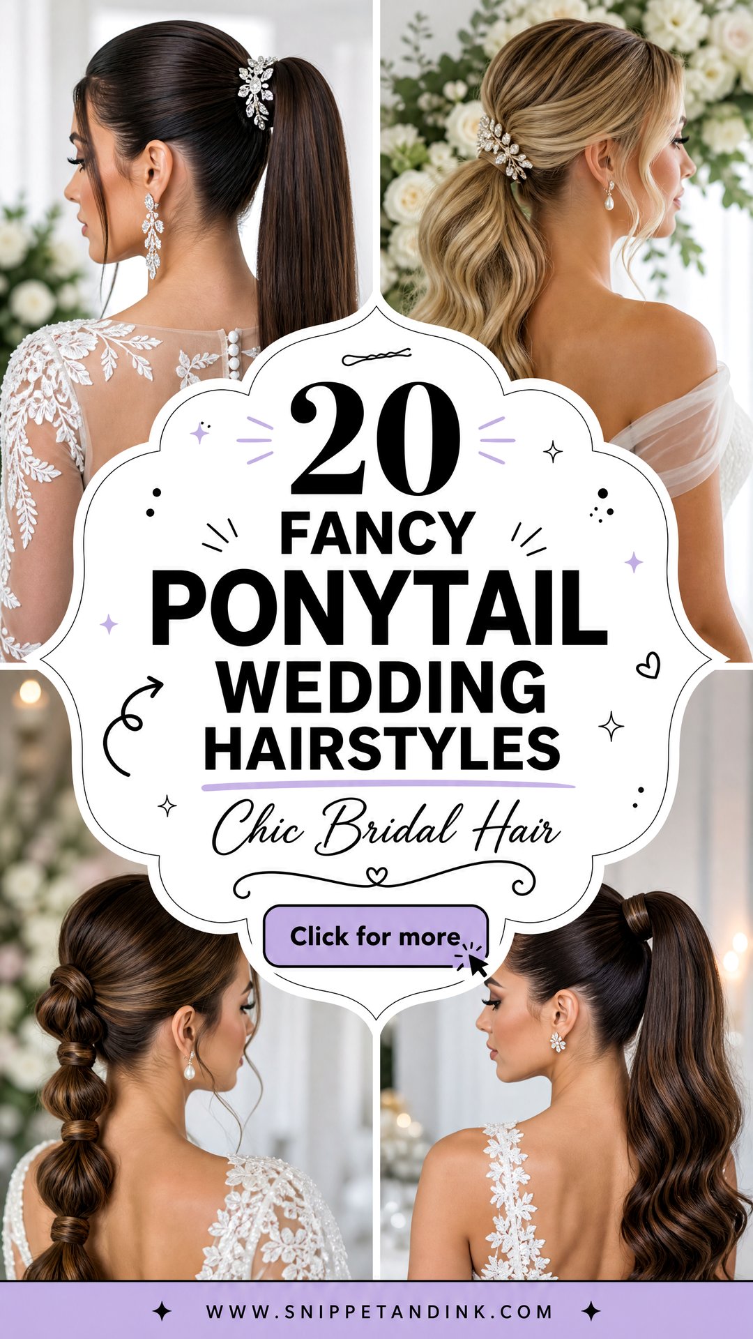 20 Fancy Ponytail Wedding Hairstyles Chic Bridal Looks - 20 Fancy Ponytail Wedding Hairstyles: Chic Bridal Looks