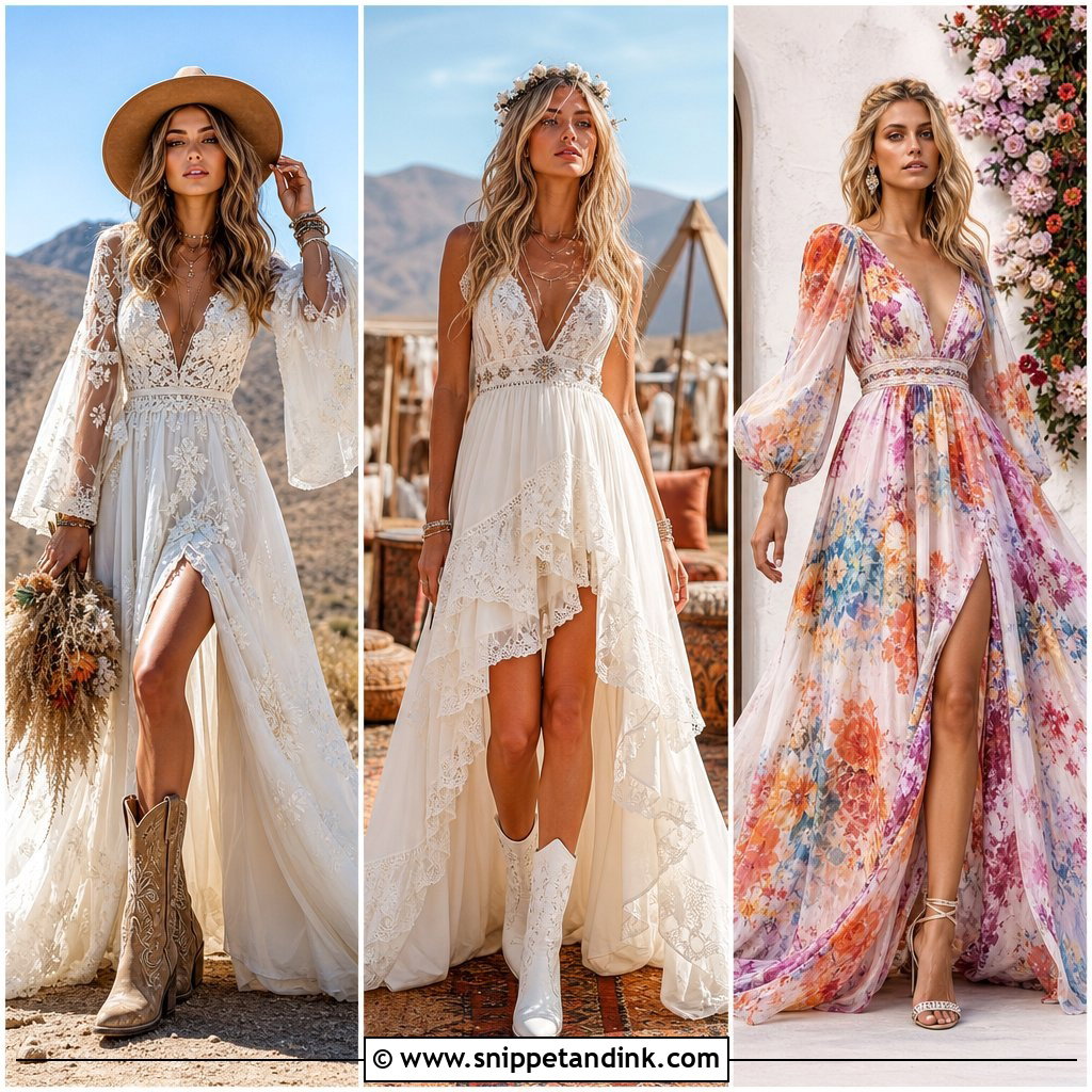 20 Festival Wedding Dress Ideas for Boho Celebrations