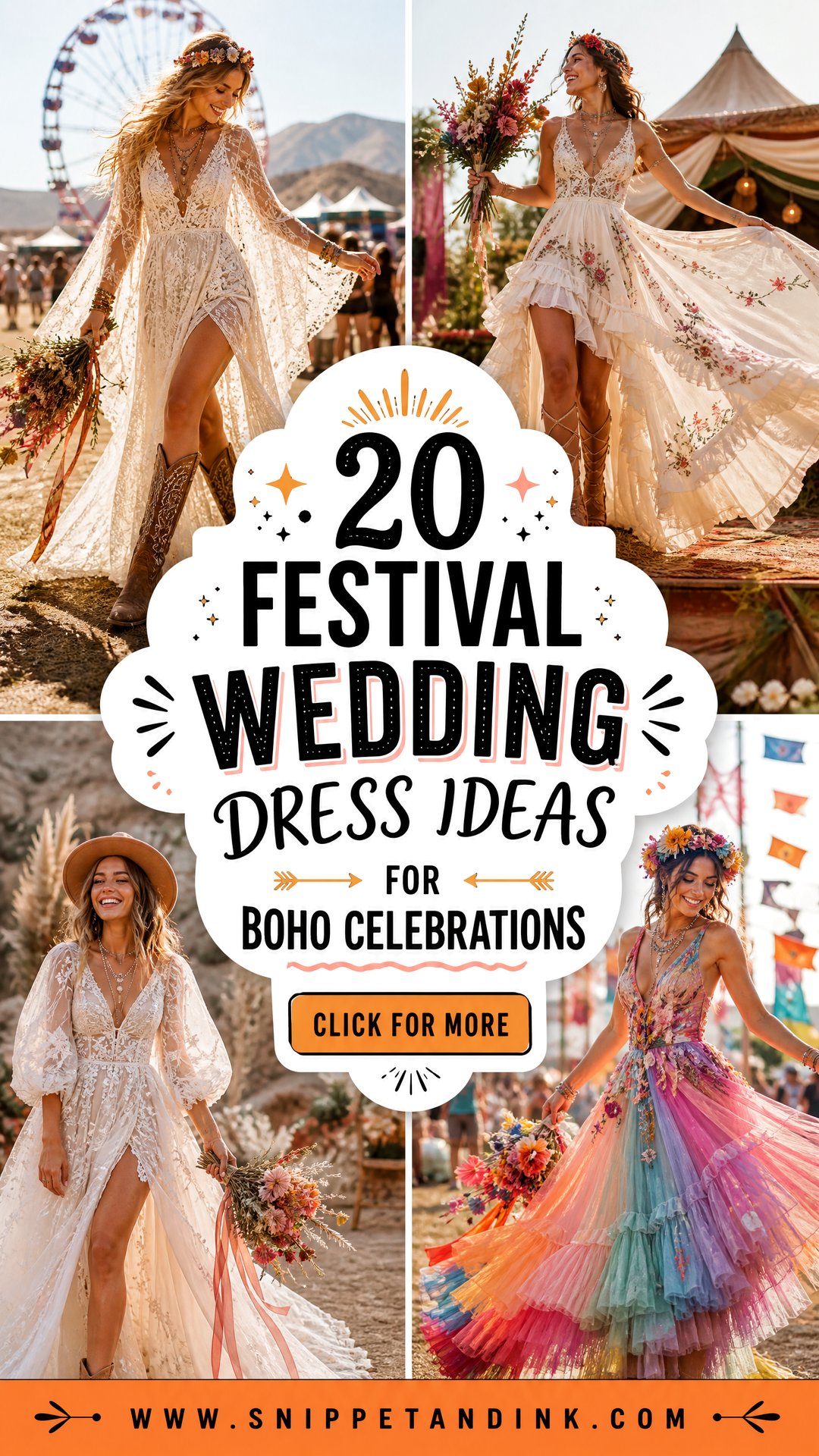 20 Festival Wedding Dress Ideas for Boho Celebrations - 20 Festival Wedding Dress Ideas for Boho Celebrations