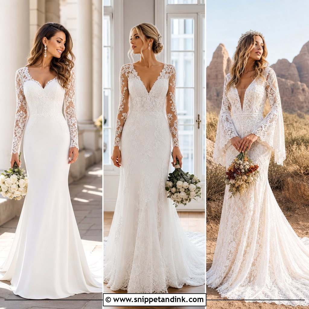 20 Fit and Flare Wedding Dress with Sleeves for Timeless Brides