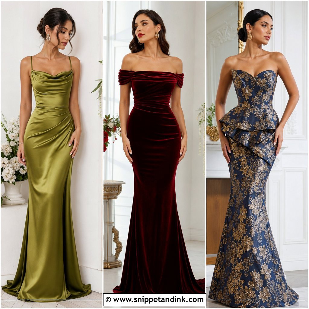 20 Fitted Gown Styles for Materials That Make a Statement