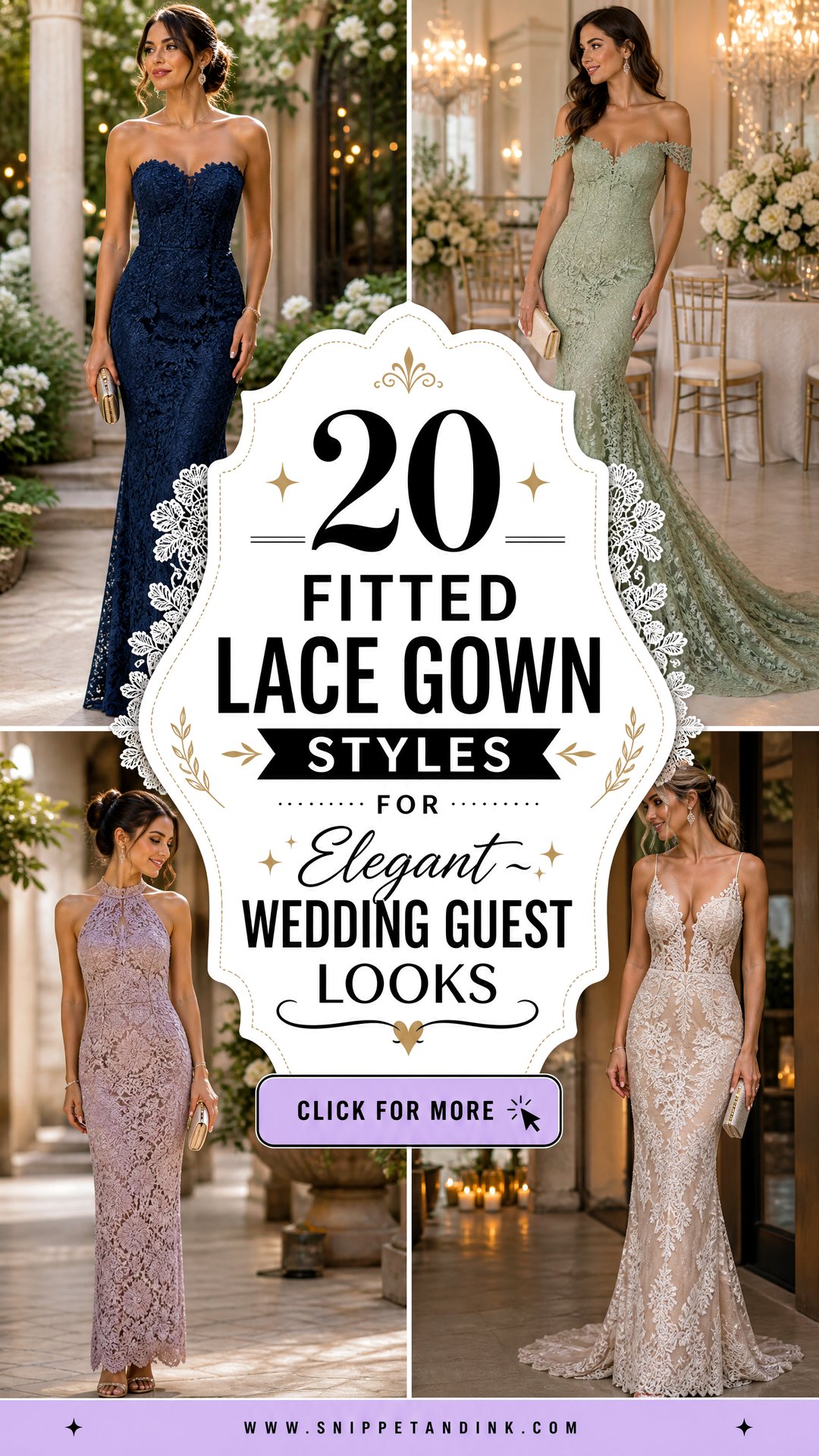 20 Fitted Lace Gown Styles for Elegant Wedding Guest Looks - 20 Fitted Lace Gown Styles for Elegant Wedding Guest Looks