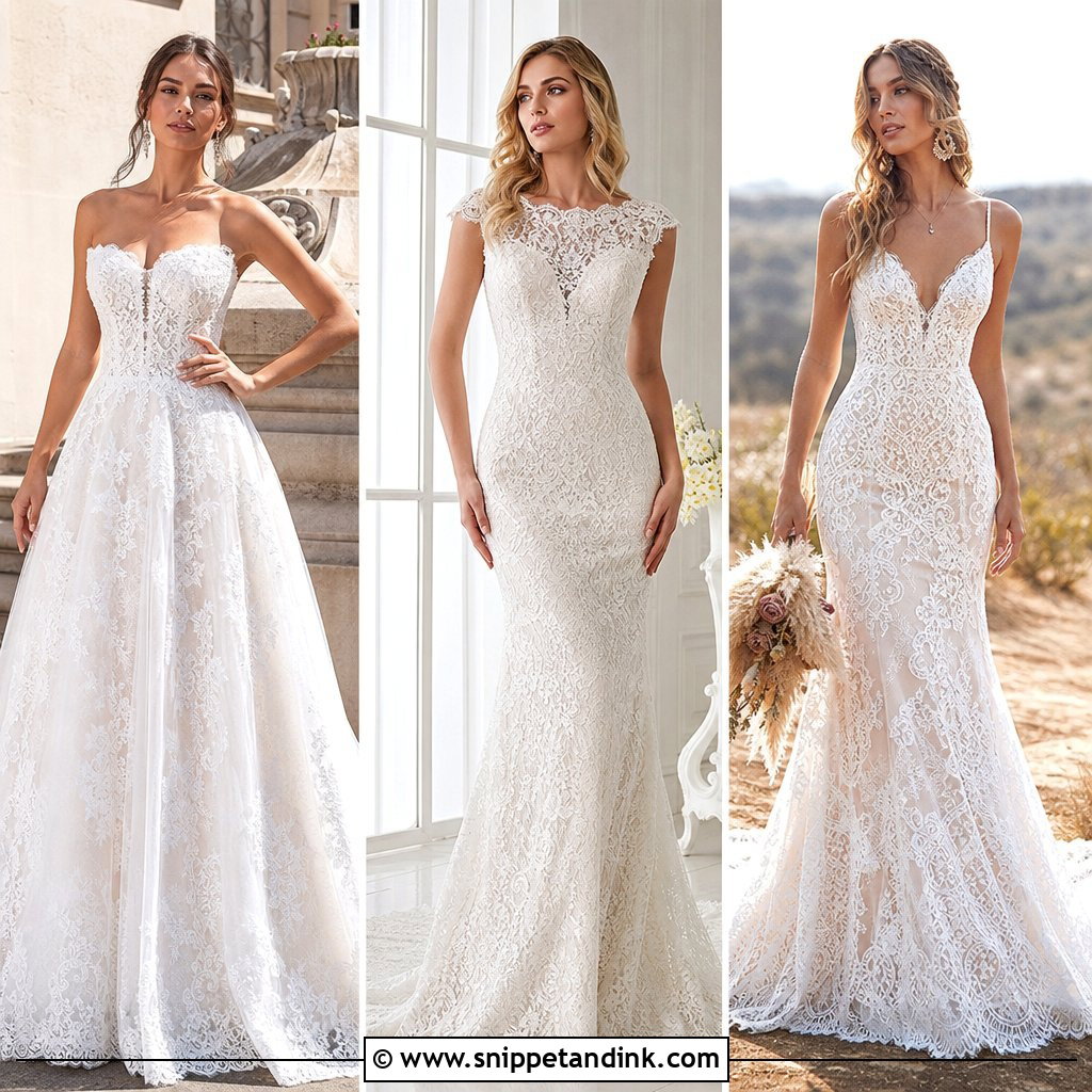 20 Fitted Strapless Lace Wedding Dress Ideas Brides Love