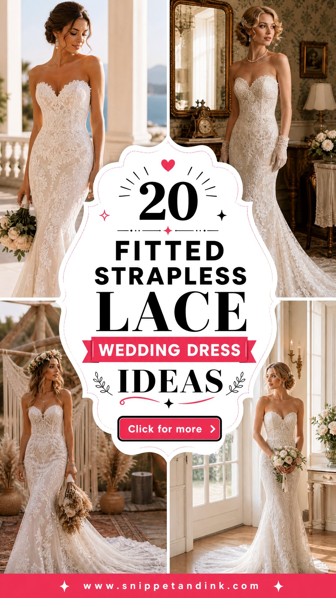 20 Fitted Strapless Lace Wedding Dress Ideas Brides Love - 20 Fitted Strapless Lace Wedding Dress Ideas Brides Love