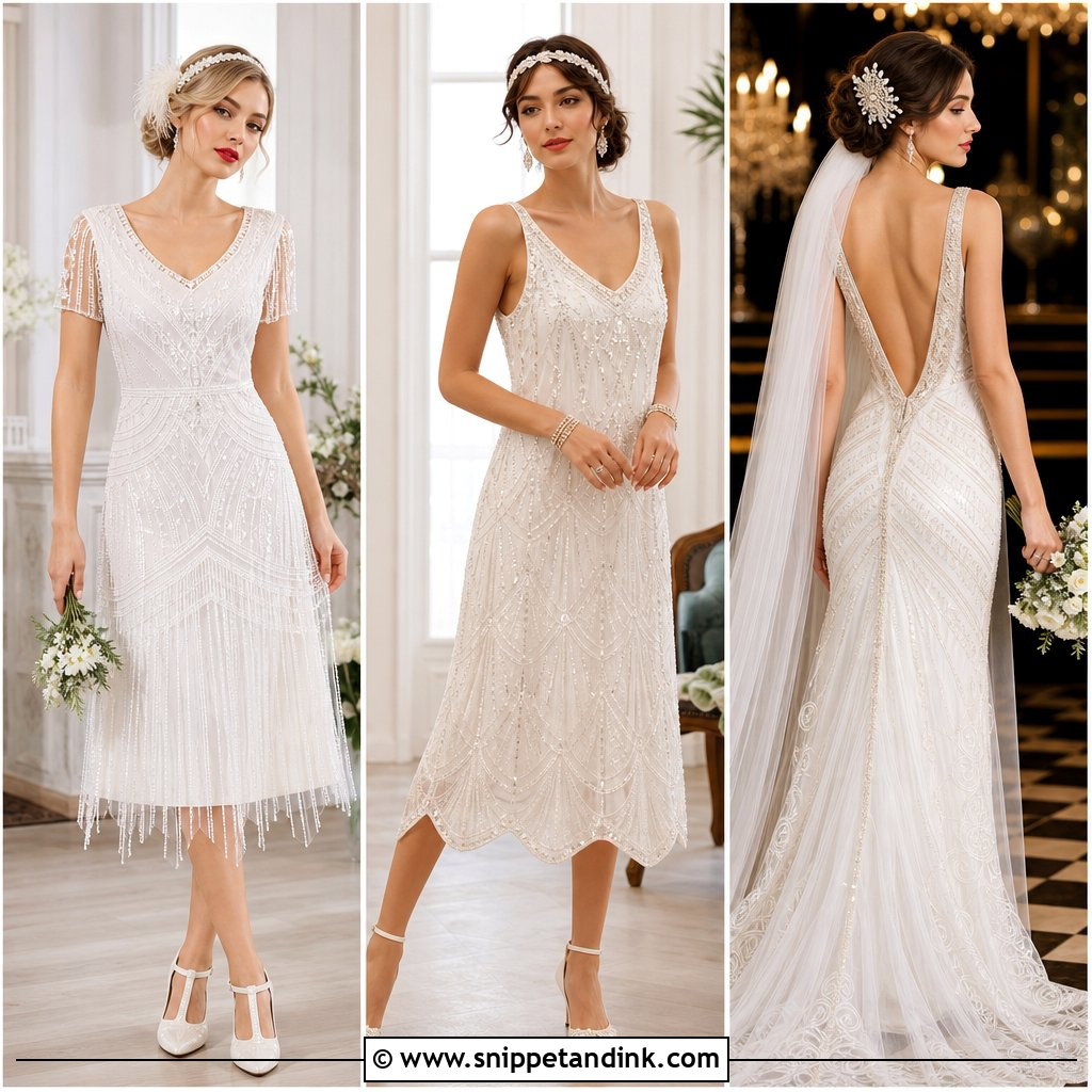 20 Flapper Wedding Dress Ideas: Glamorous 1920s Bridal Style