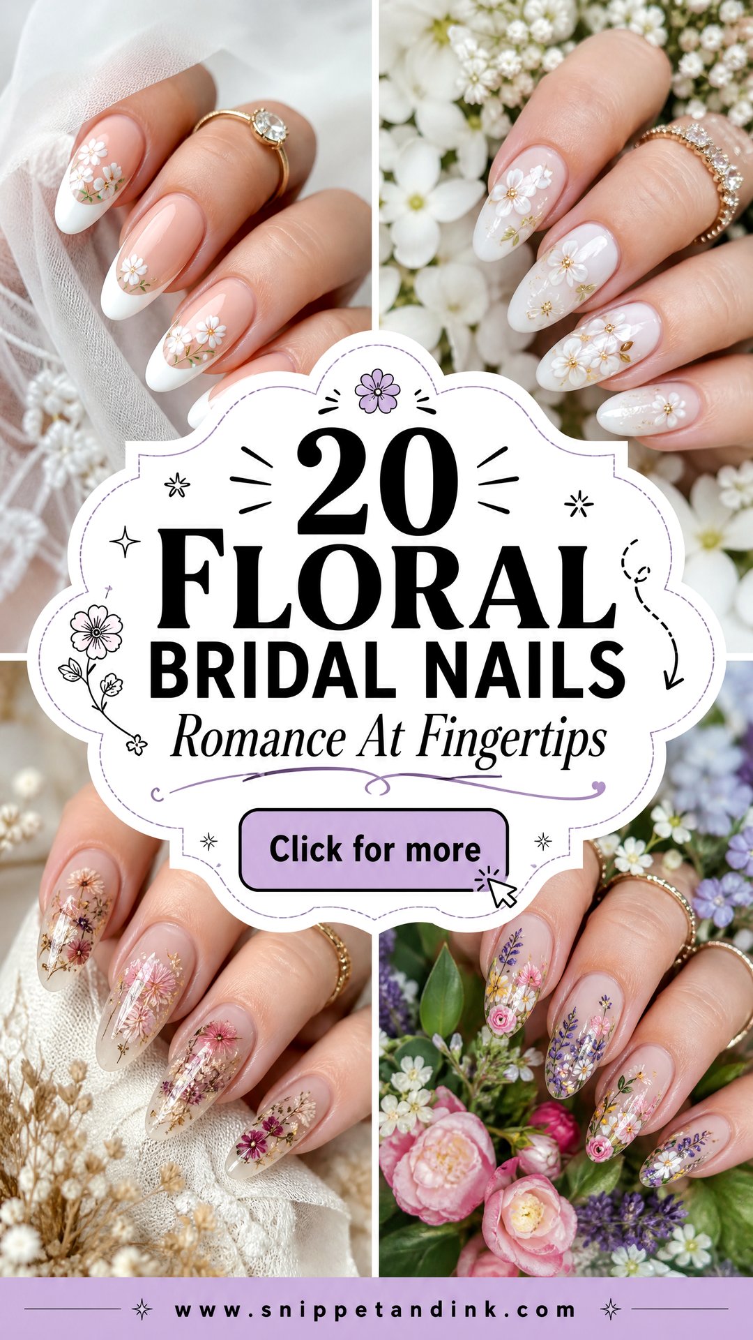 20 Floral Bridal Nails for a Romantic Wedding Look - 20 Floral Bridal Nails for a Romantic Wedding Look