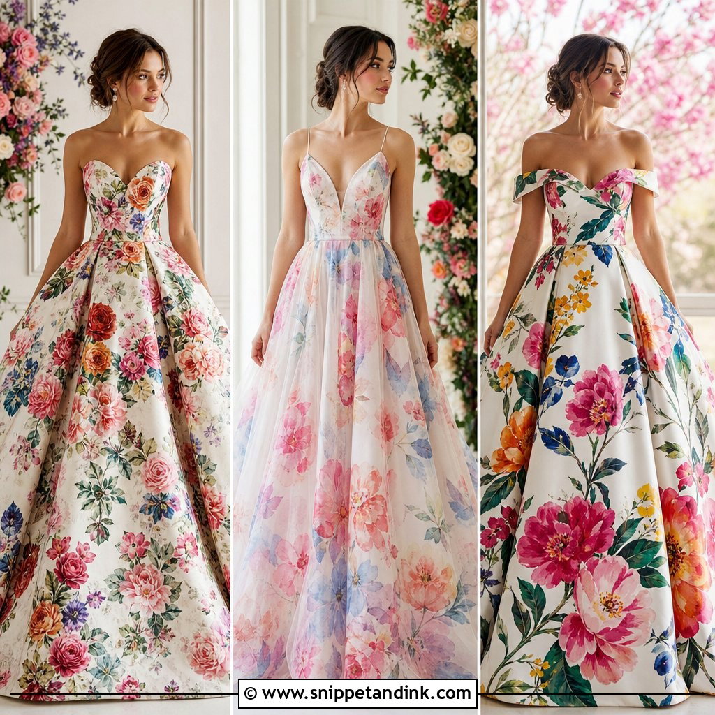 20 Floral Print Wedding Dress Ideas: Fresh Styles for Bold Brides
