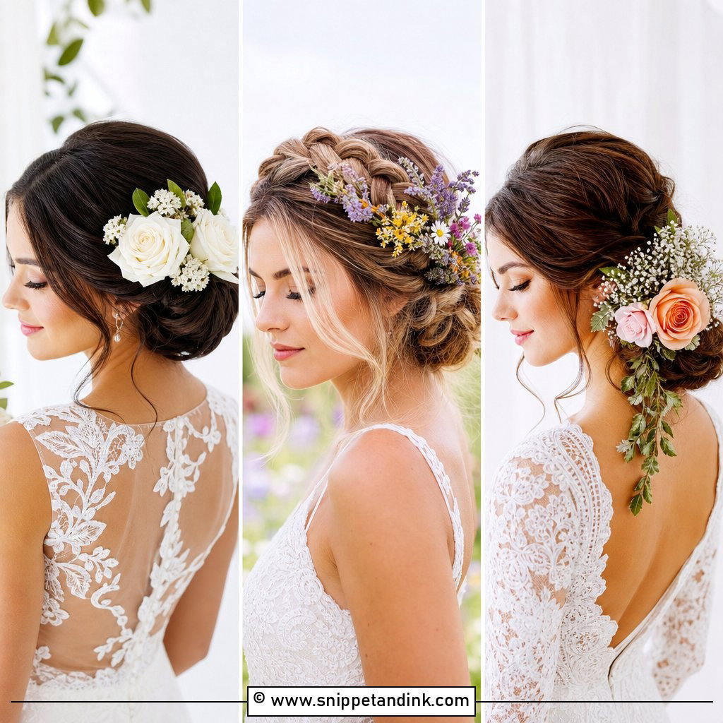 20 Floral Updo Ideas for Brides and Wedding Guests