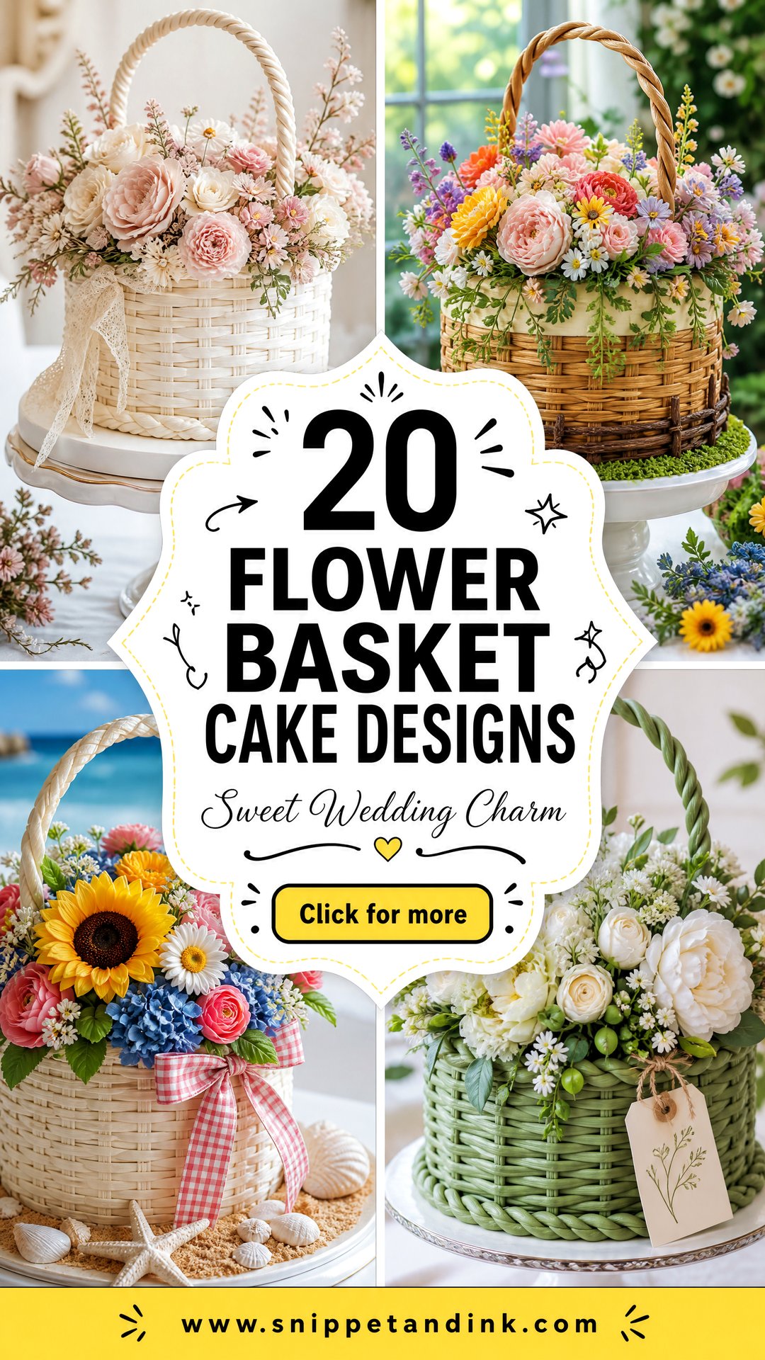 20 Flower Basket Cake Designs for Wedding Charm - 20 Flower Basket Cake Designs for Wedding Charm